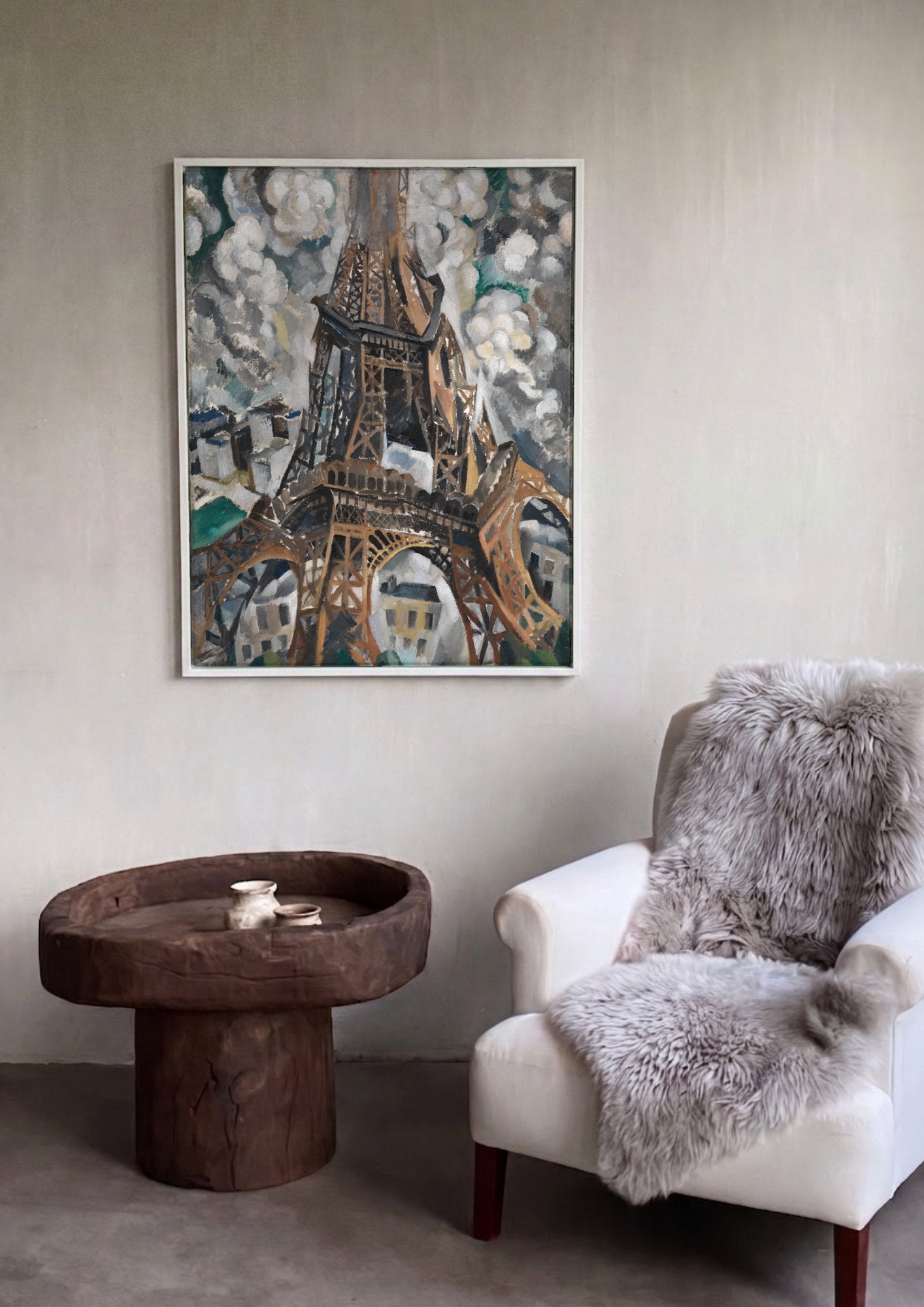 Quadro Decorativo A Torre Eiffel - Robert Delaunay em ambiente decorado