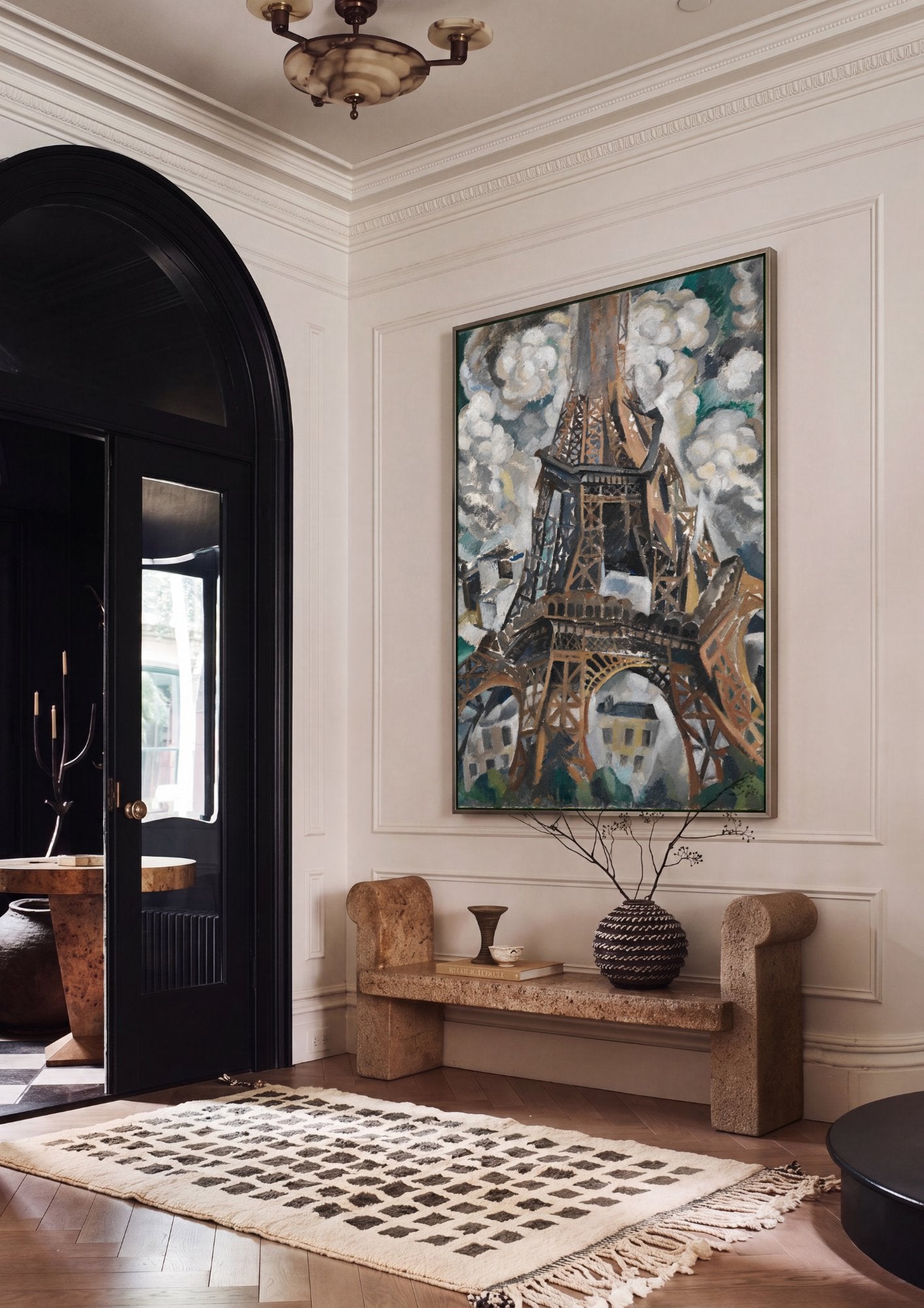 Quadro Decorativo A Torre Eiffel - Robert Delaunay em ambiente decorado