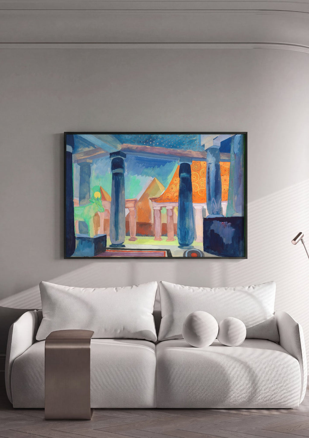 Quadro Decorativo Templo de Luxor - Robert Delaunay em ambiente decorado