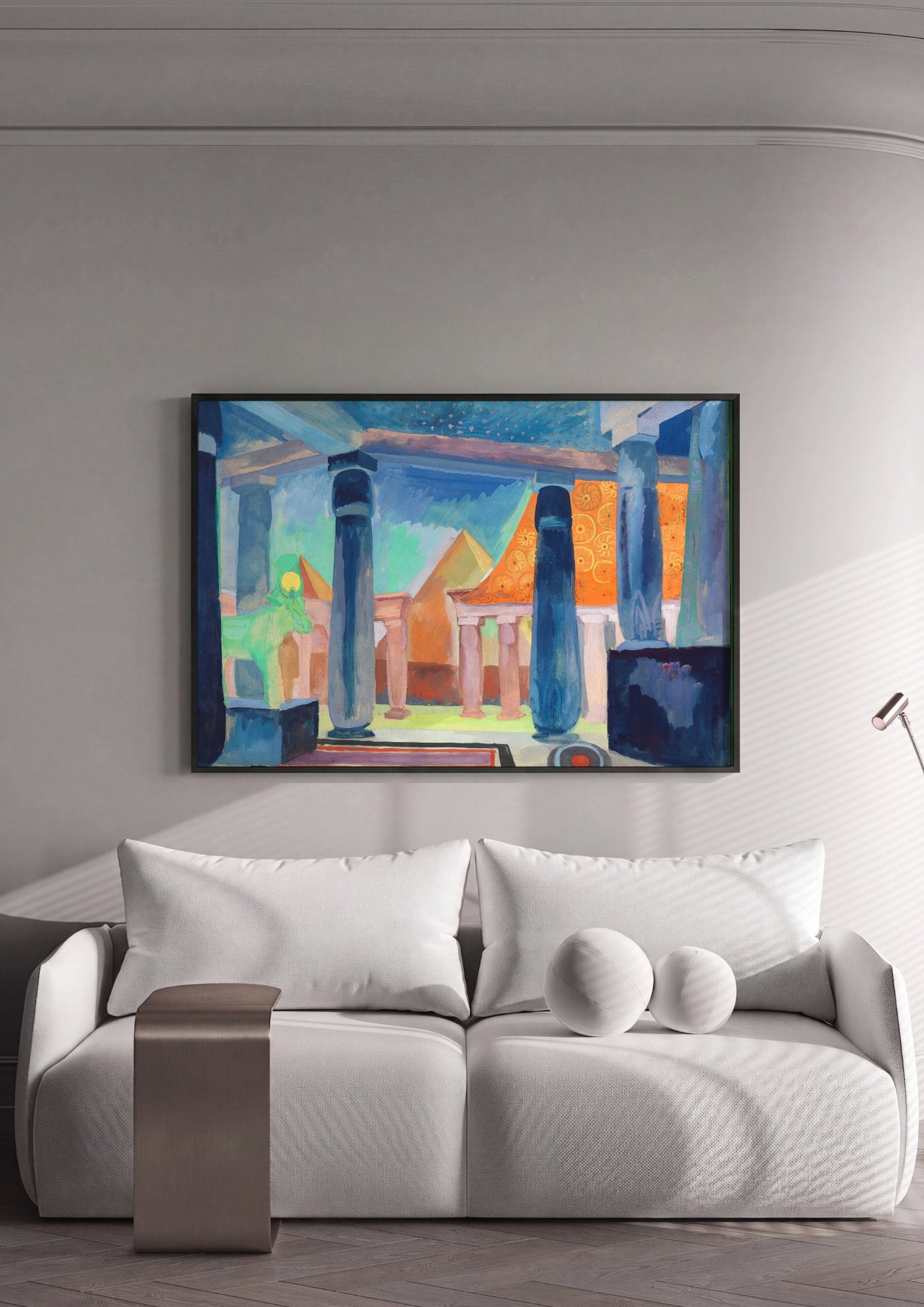 Quadro Decorativo Templo de Luxor - Robert Delaunay em ambiente decorado