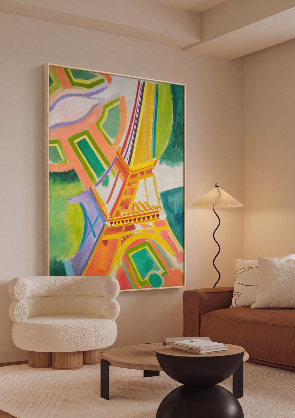 Quadro Decorativo A Torre Eiffel - Robert Delaunay em ambiente decorado