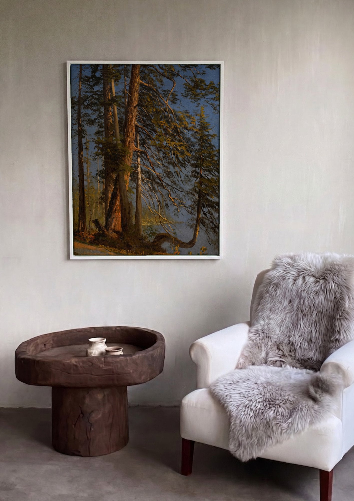 Quadro Decorativo Floresta e Lago - Albert Bierstadt em ambiente decorado