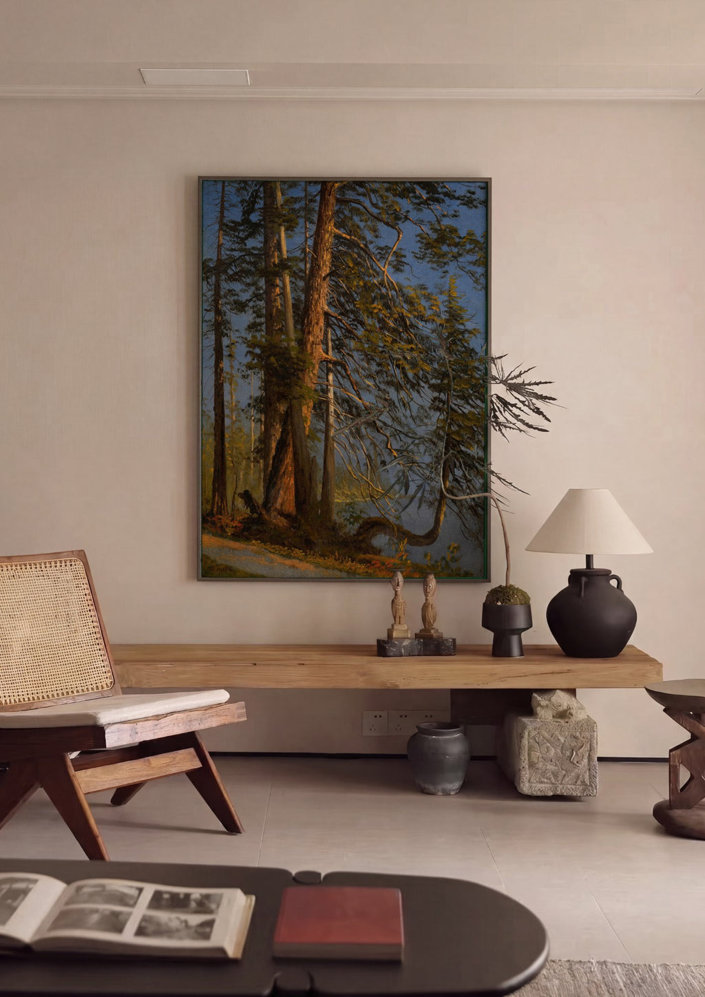 Quadro Decorativo Floresta e Lago - Albert Bierstadt em ambiente decorado