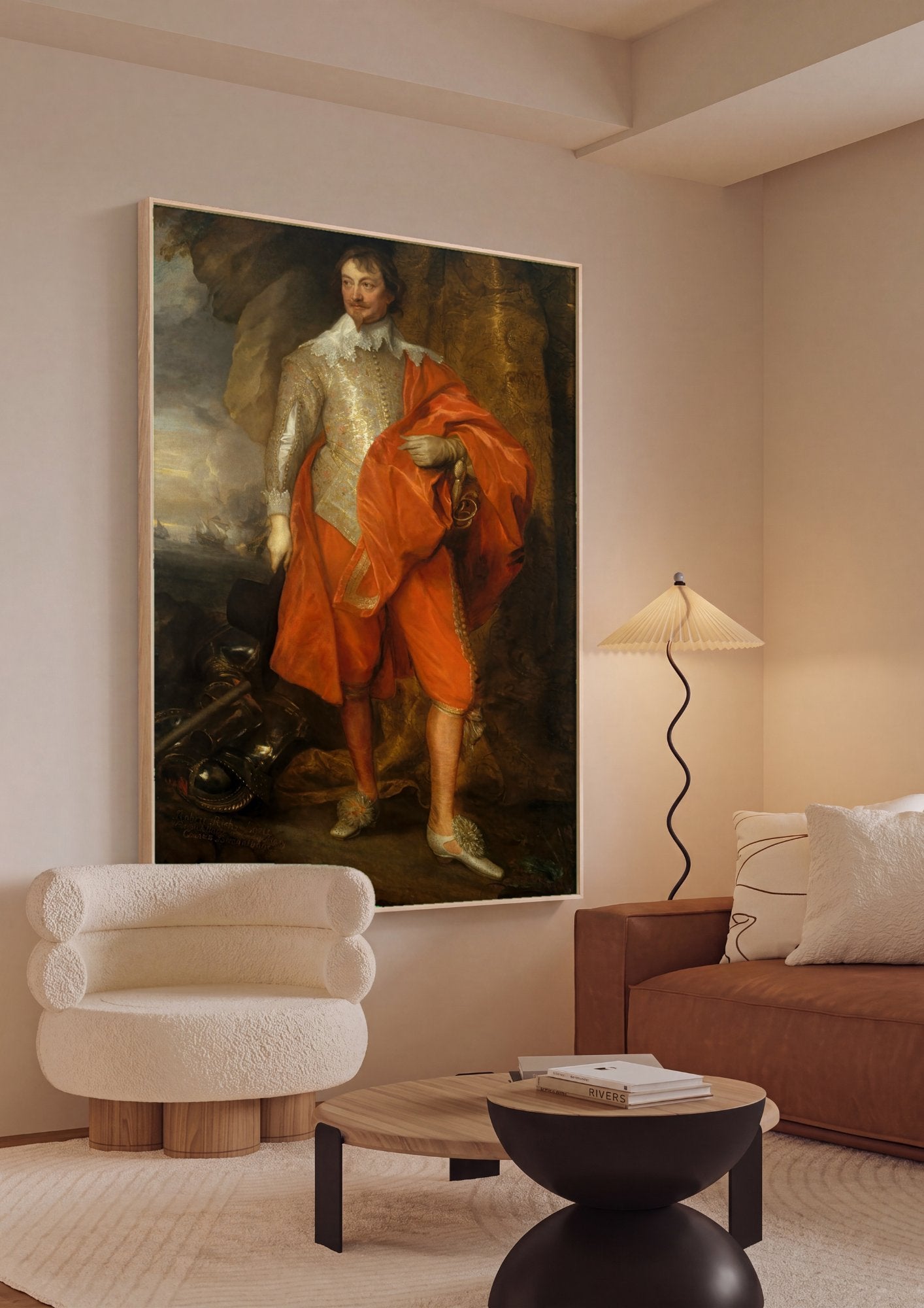 Quadro Decorativo Retrato de Sir Robert Rich - Van Dyck em ambiente decorado