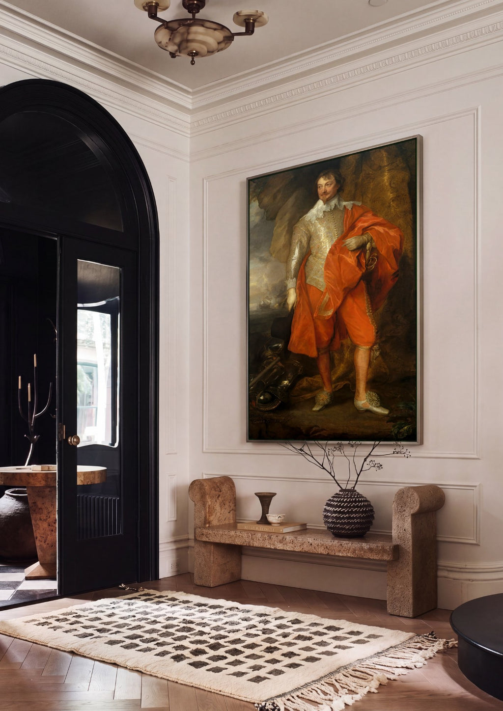 Quadro Decorativo Retrato de Sir Robert Rich - Van Dyck em ambiente decorado