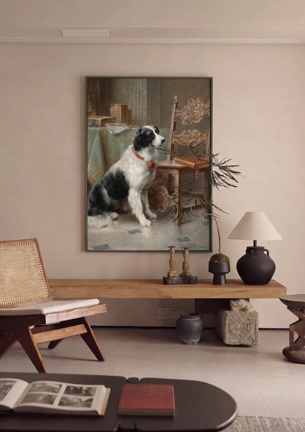 Quadro Decorativo Cão Fiel - Carl Reichert em ambiente decorado