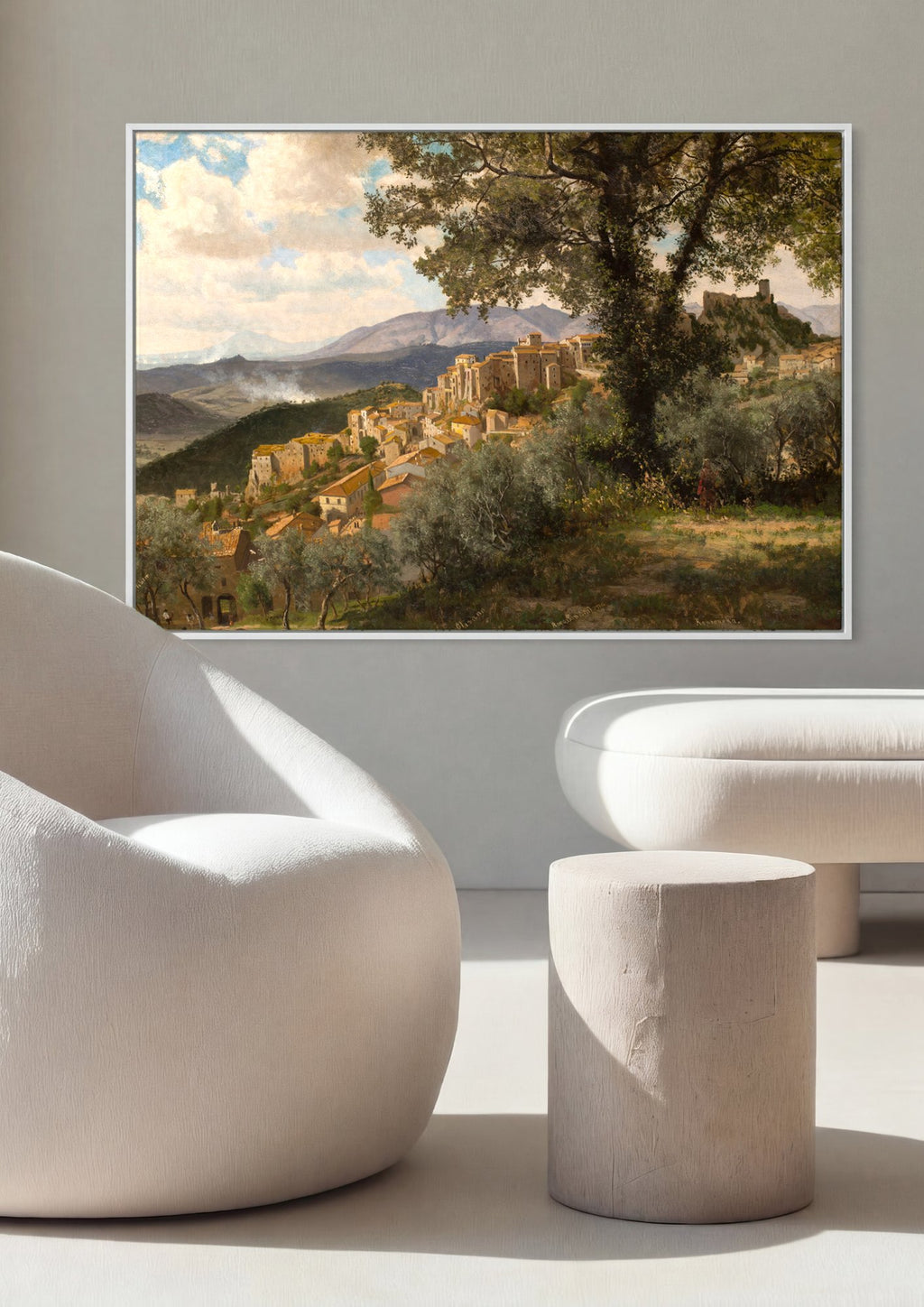Quadro Decorativo Aldeia Italiana - Albert Bierstadt em ambiente decorado