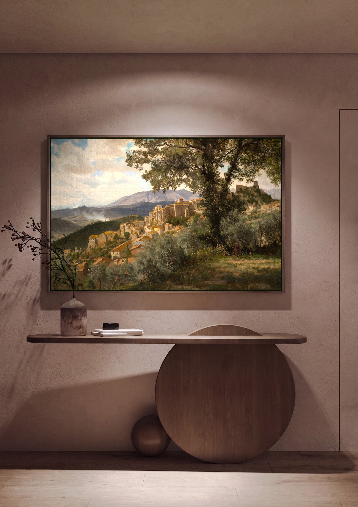Quadro Decorativo Aldeia Italiana - Albert Bierstadt em ambiente decorado