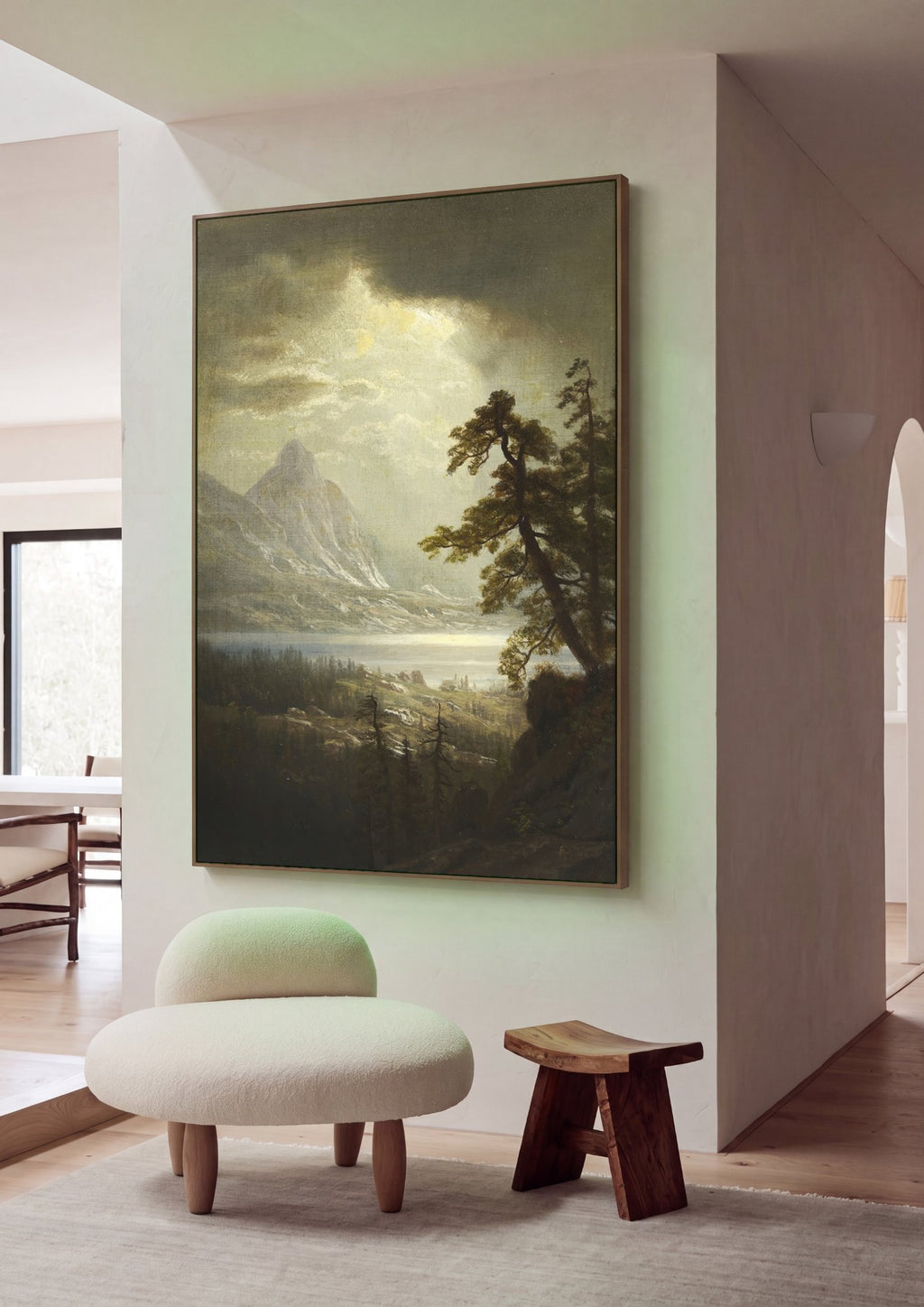 Quadro Decorativo Paisagem Alpina - Albert Bierstadt em ambiente decorado