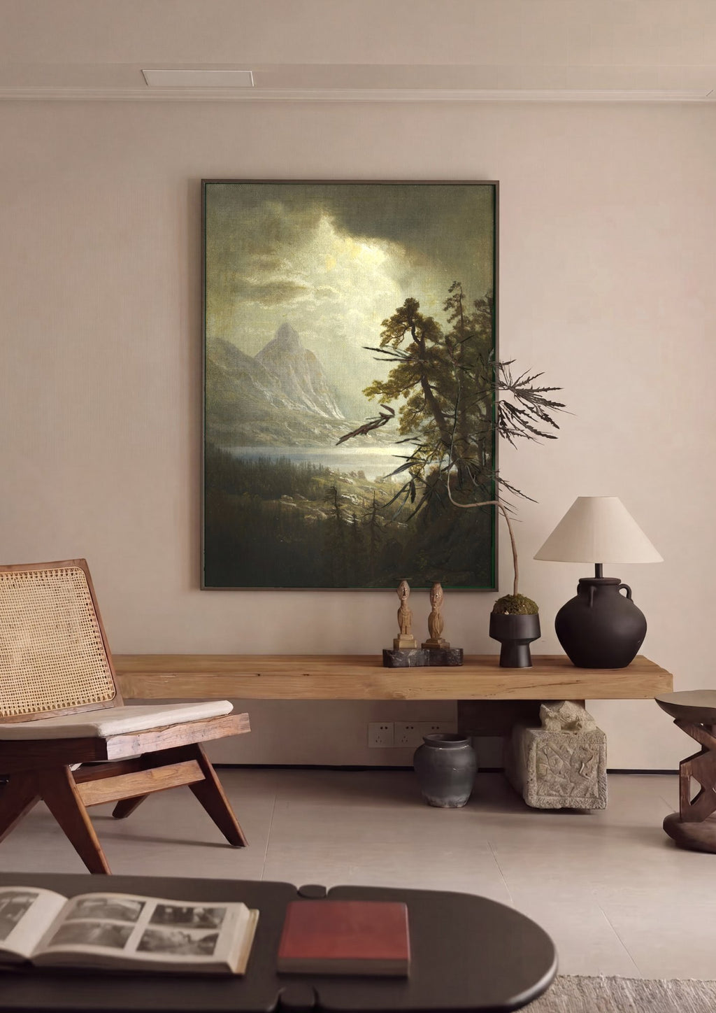 Quadro Decorativo Paisagem Alpina - Albert Bierstadt em ambiente decorado