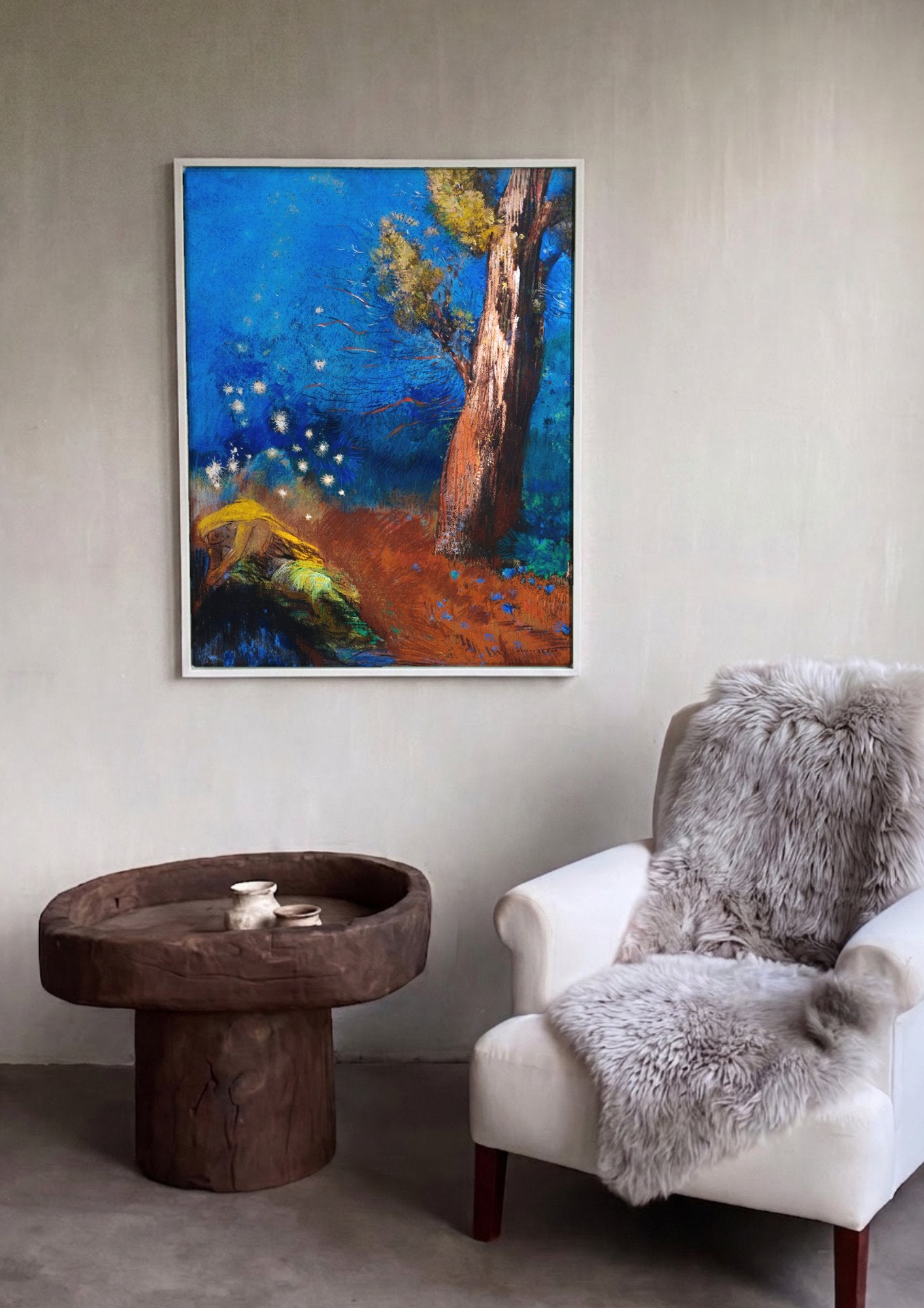 Quadro Decorativo A Queda de Faetonte (Estudo) - Odilon Redon em ambiente decorado