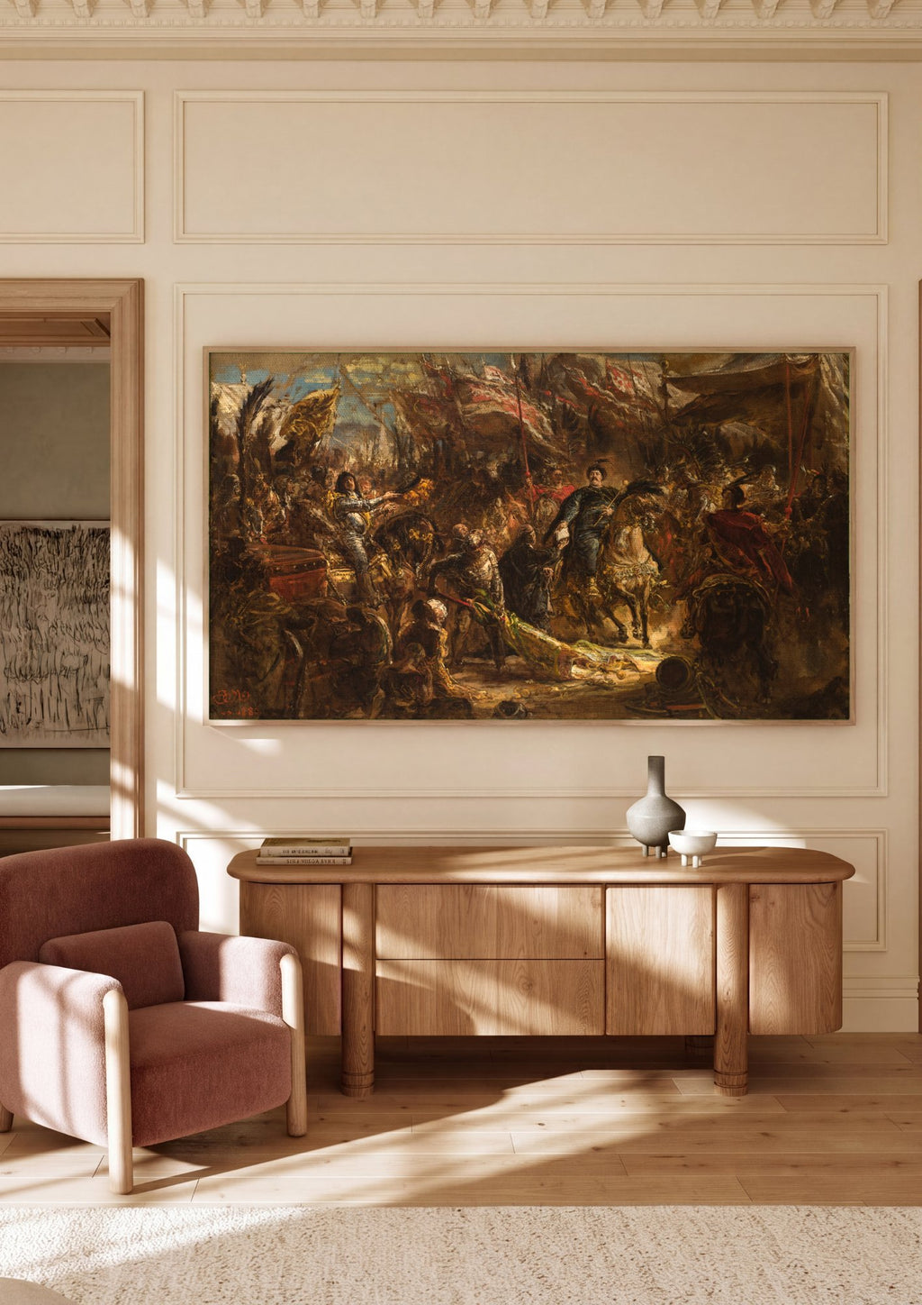 Quadro Decorativo Batalha de Grunwald (Estudo) - Jan Matejko em ambiente decorado