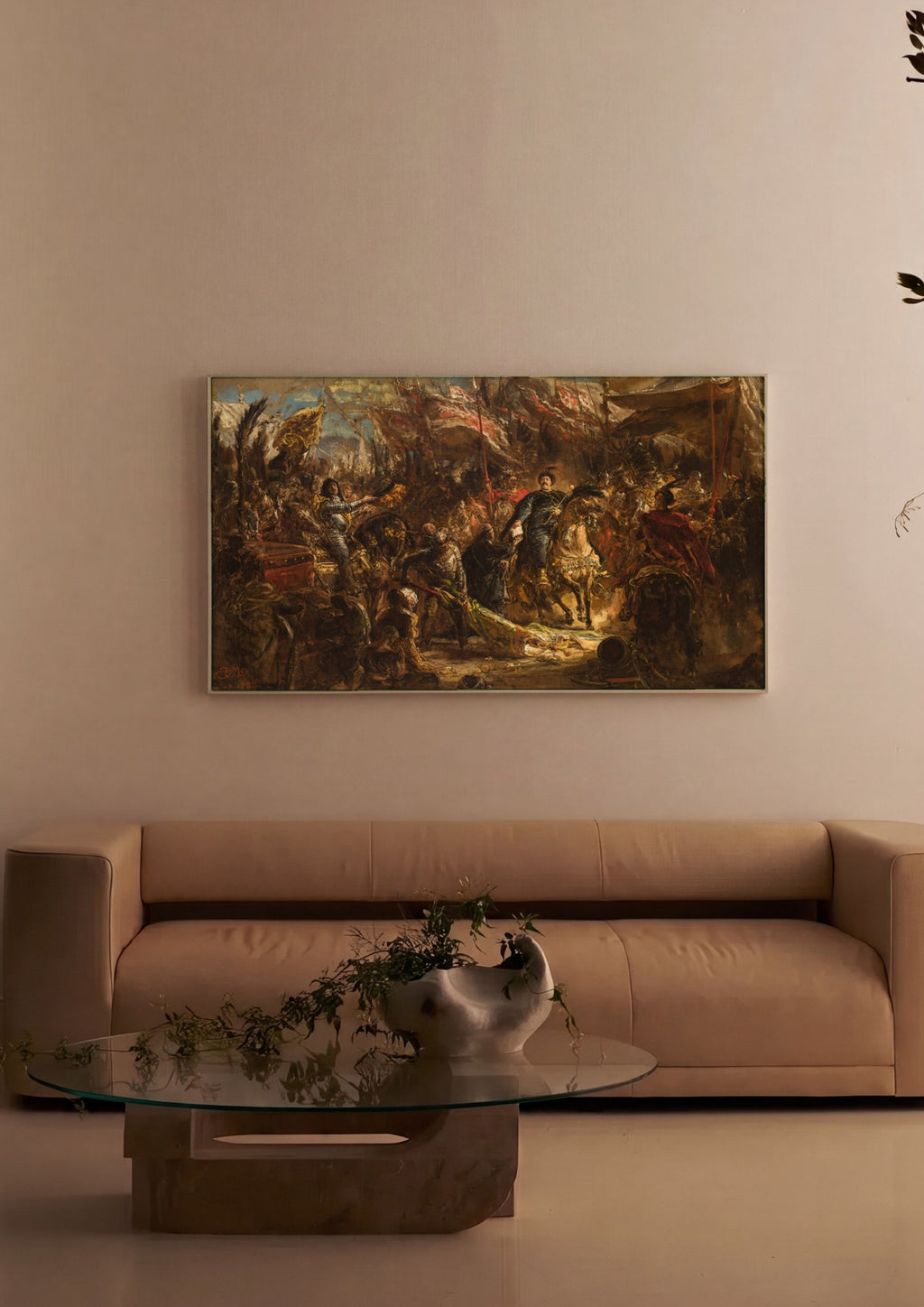 Quadro Decorativo Batalha de Grunwald (Estudo) - Jan Matejko em ambiente decorado