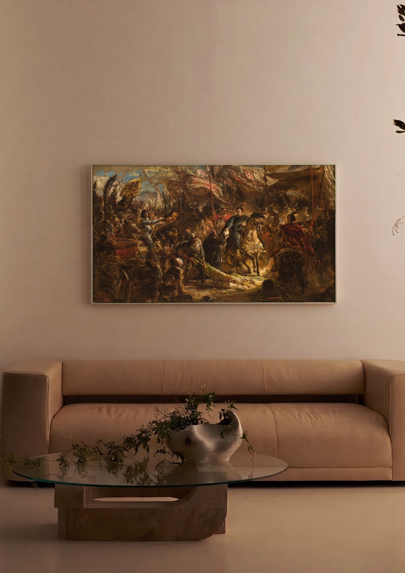 Quadro Decorativo Batalha de Grunwald (Estudo) - Jan Matejko em ambiente decorado
