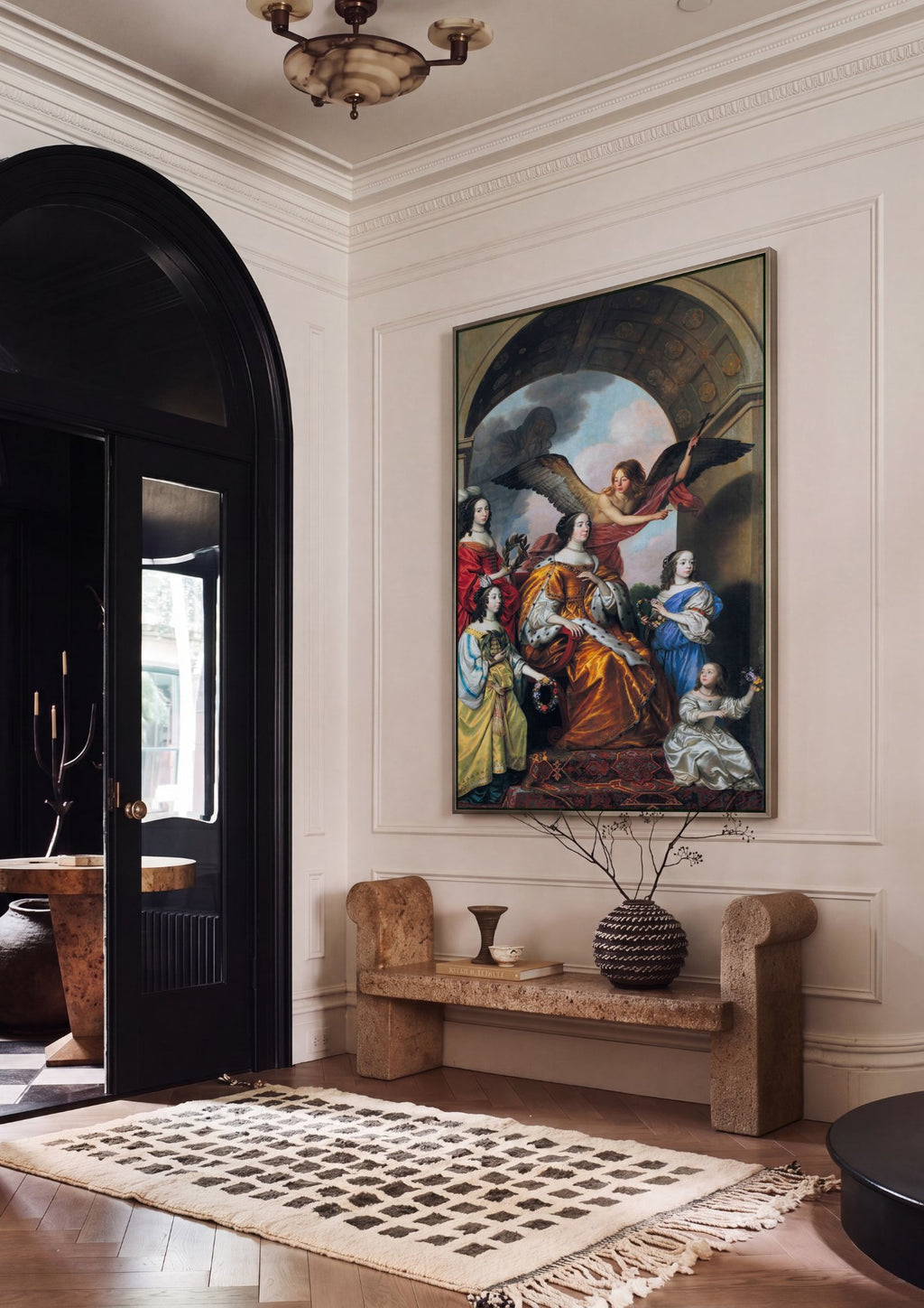 Quadro Decorativo Família Real Holandesa - Gerard van Honthorst em ambiente decorado