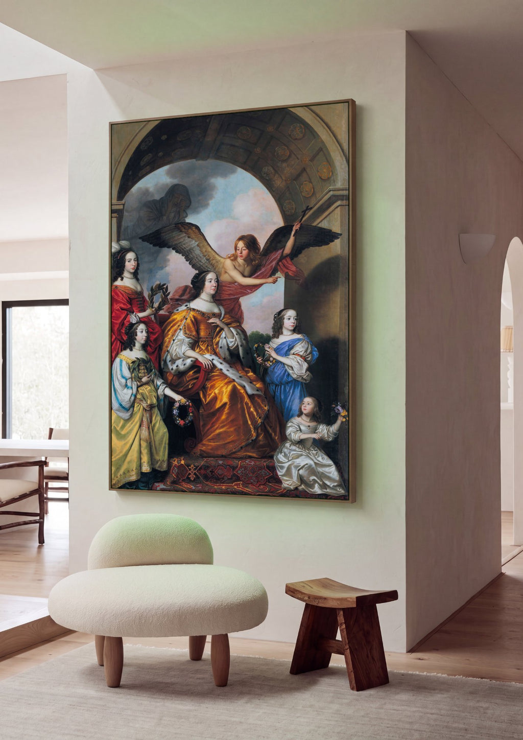 Quadro Decorativo Família Real Holandesa - Gerard van Honthorst em ambiente decorado