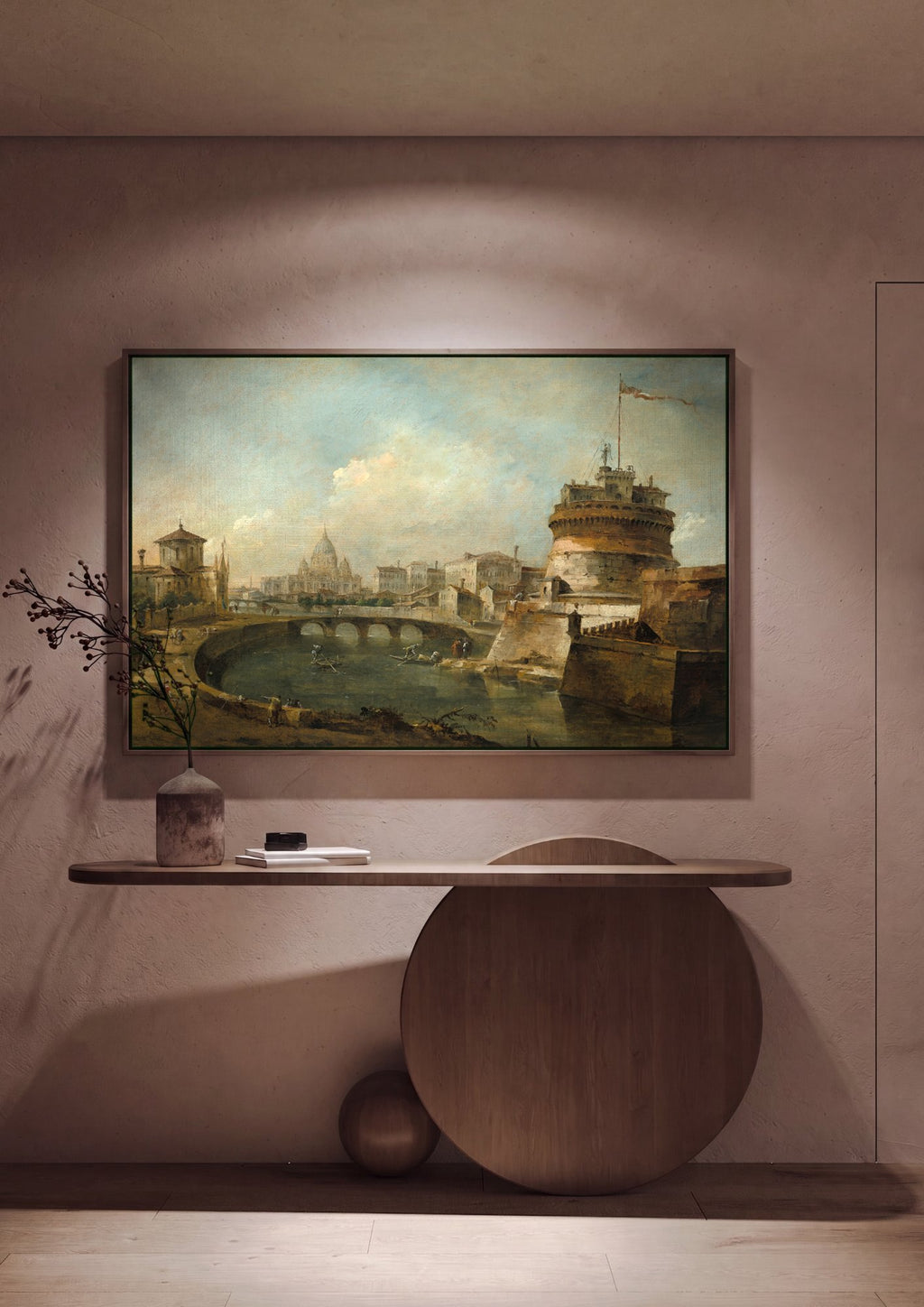 Quadro Decorativo Vista de Roma - Francesco Guardi em ambiente decorado