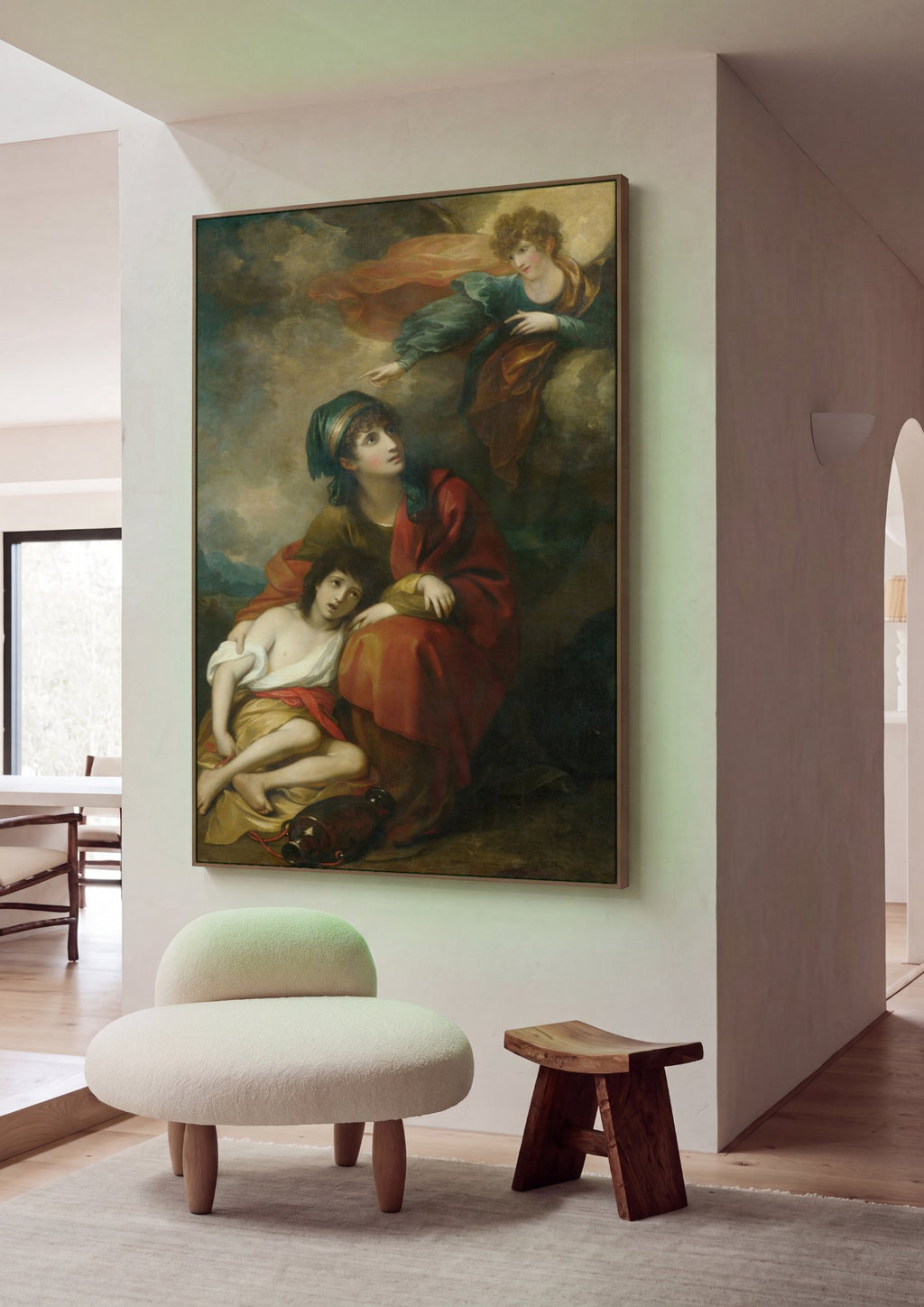 Quadro Decorativo Hagar e Ismael no Deserto - Benjamin West em ambiente decorado