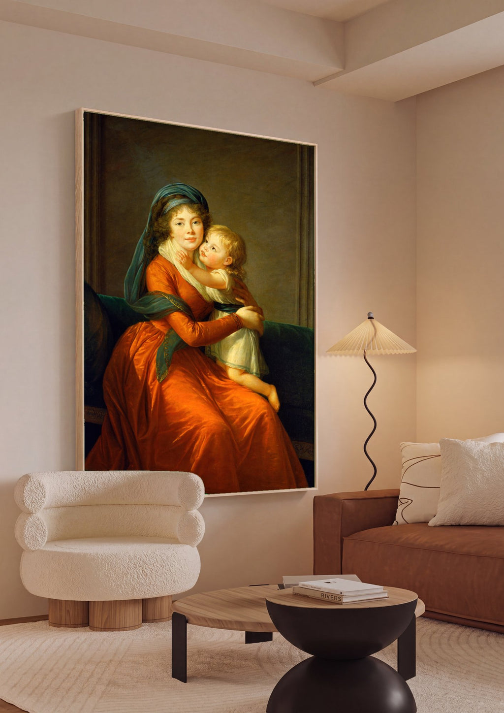 Quadro Decorativo Maternidade - Elisabeth Le Brun em ambiente decorado