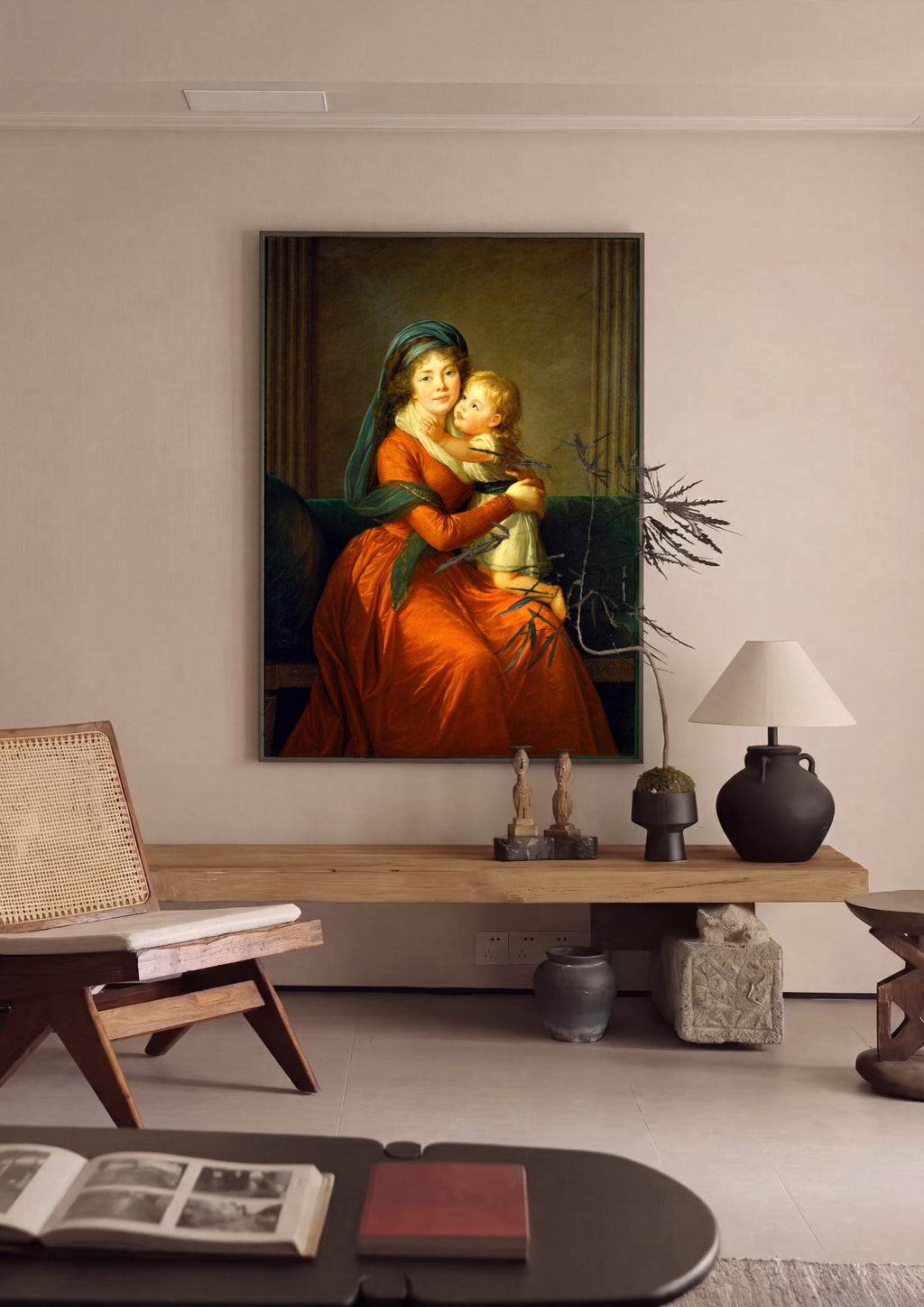 Quadro Decorativo Maternidade - Elisabeth Le Brun em ambiente decorado
