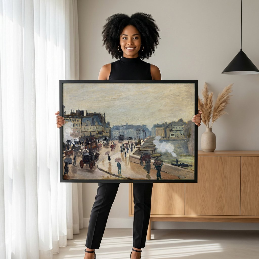 Quadro Decorativo A Ponte Nova (Pont Neuf) - Monet com modelo em ambiente