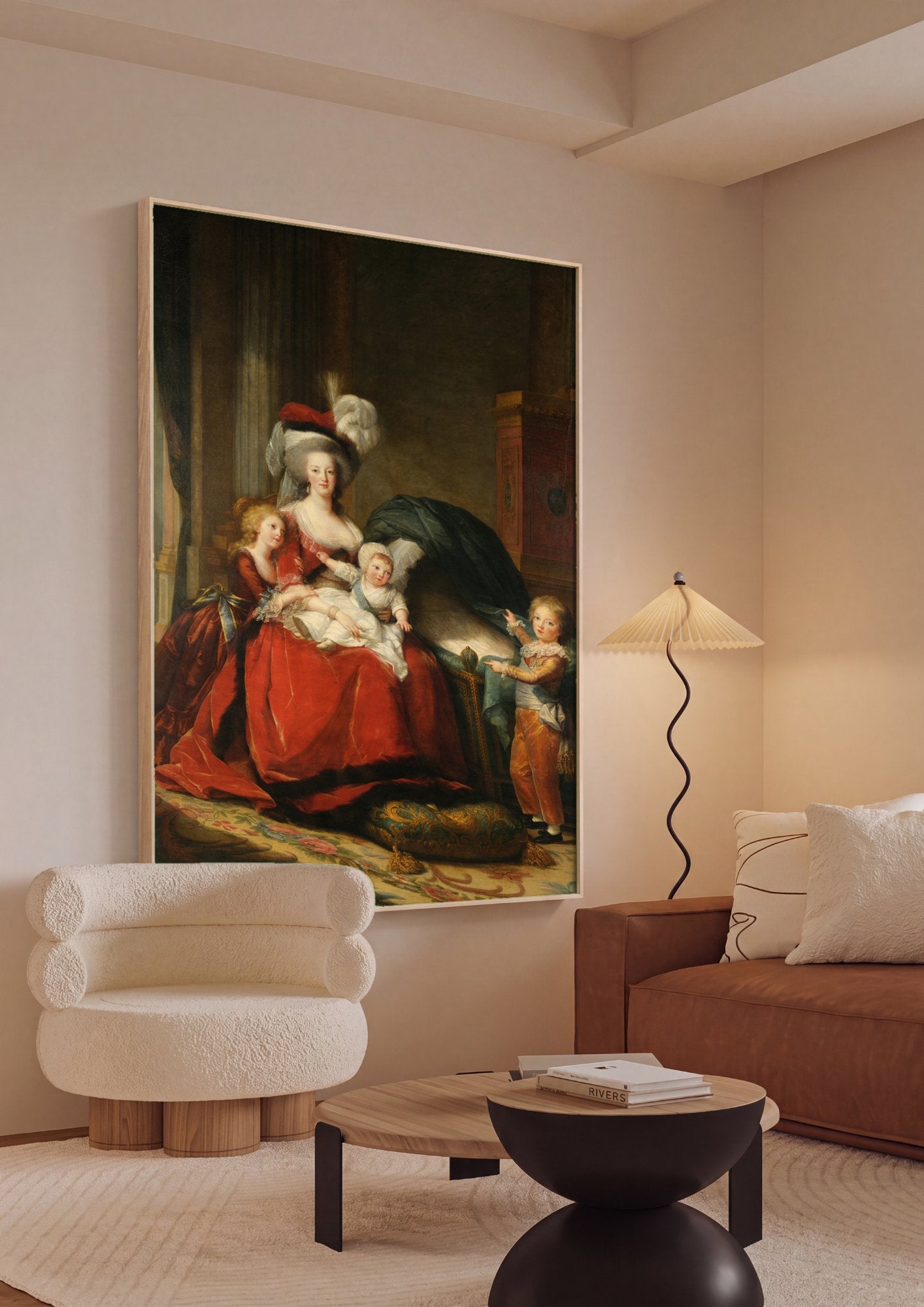 Quadro Decorativo Maria Antonieta e Seus Filhos - Vigée Le Brun em ambiente decorado