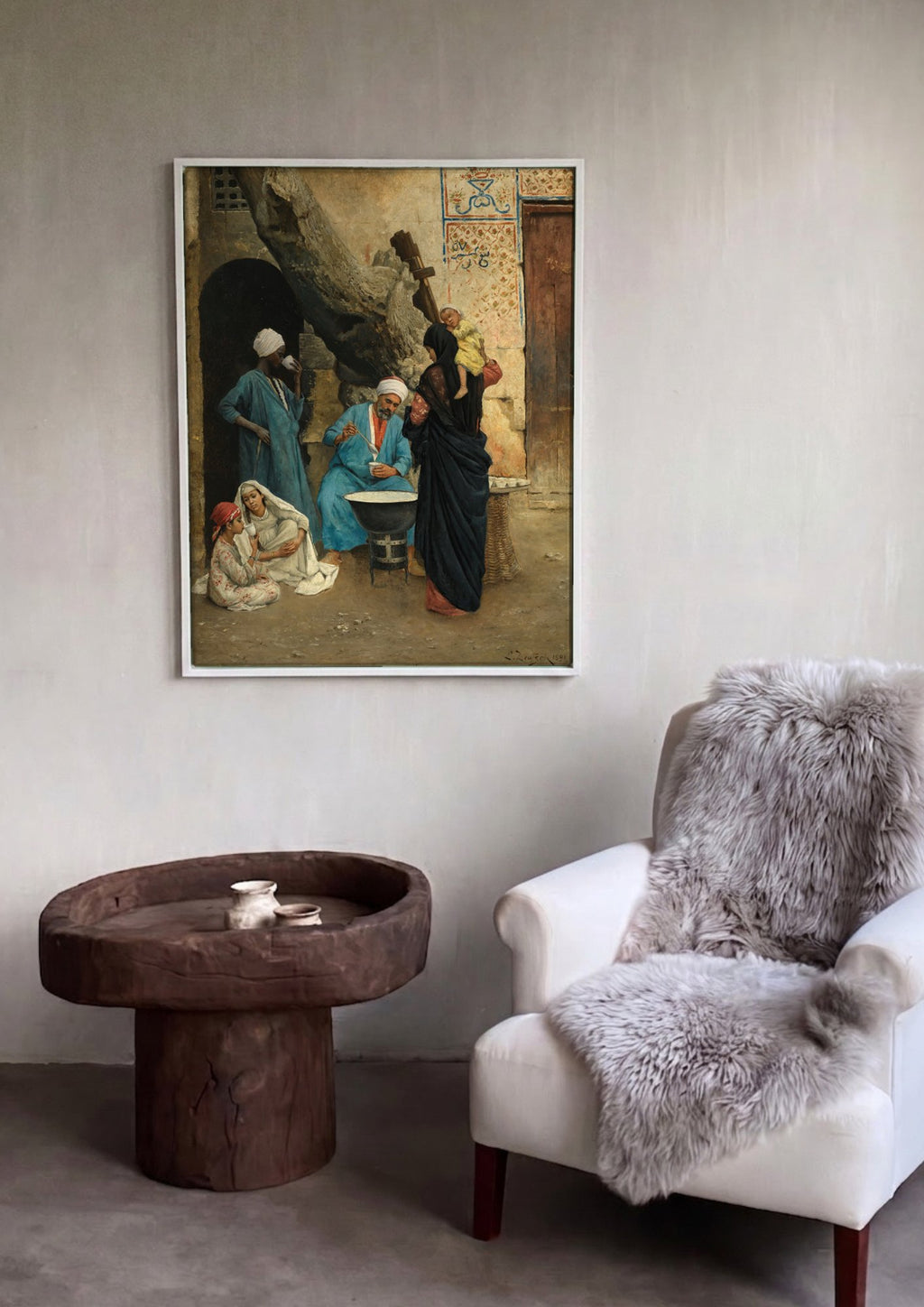 Quadro Decorativo A Partilha - Ludwig Deutsch em ambiente decorado