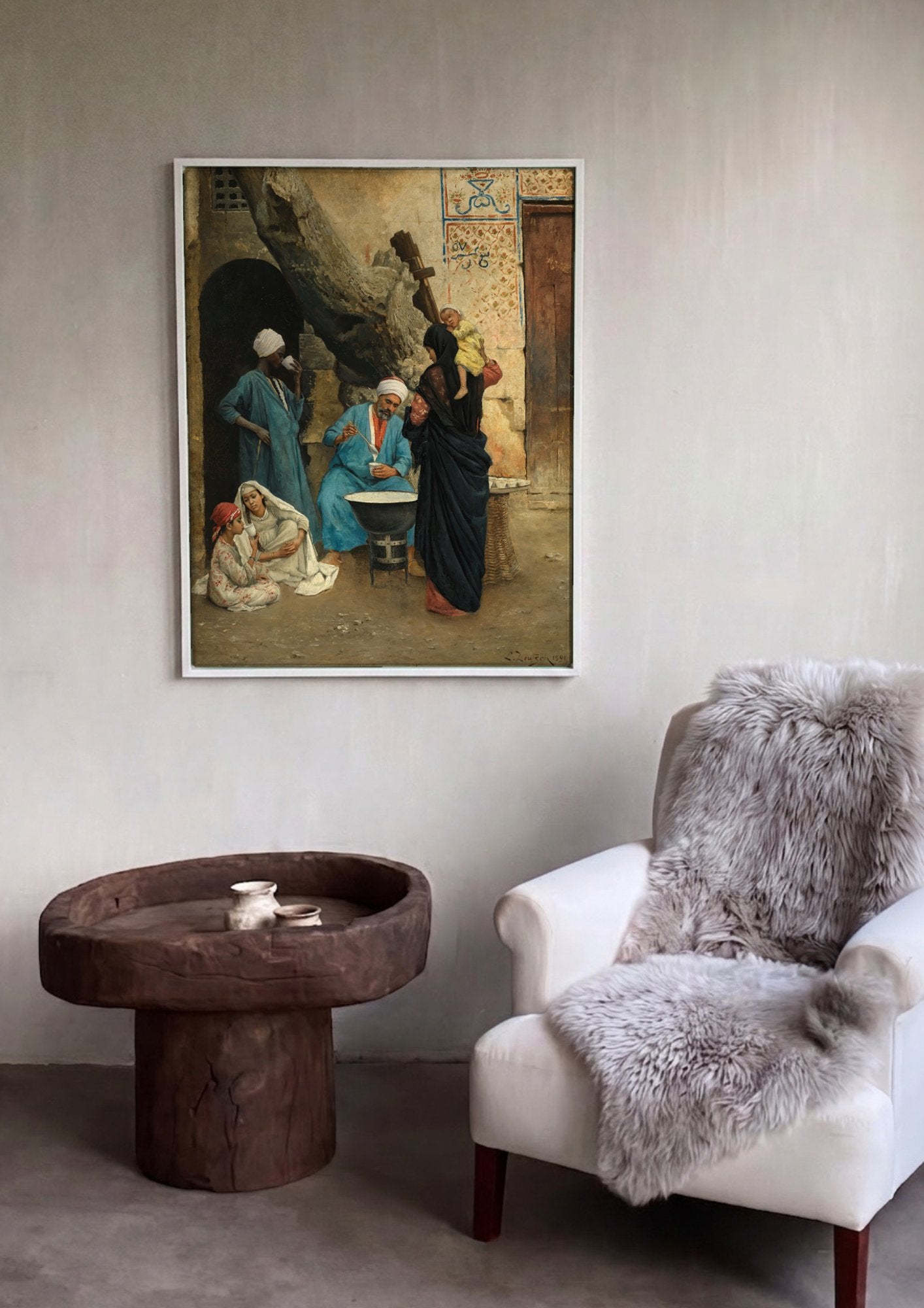 Quadro Decorativo A Partilha - Ludwig Deutsch em ambiente decorado