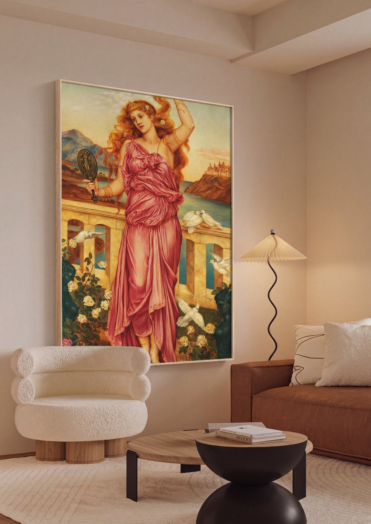 Quadro Decorativo Flora (ou Primavera) - Evelyn De Morgan em ambiente decorado