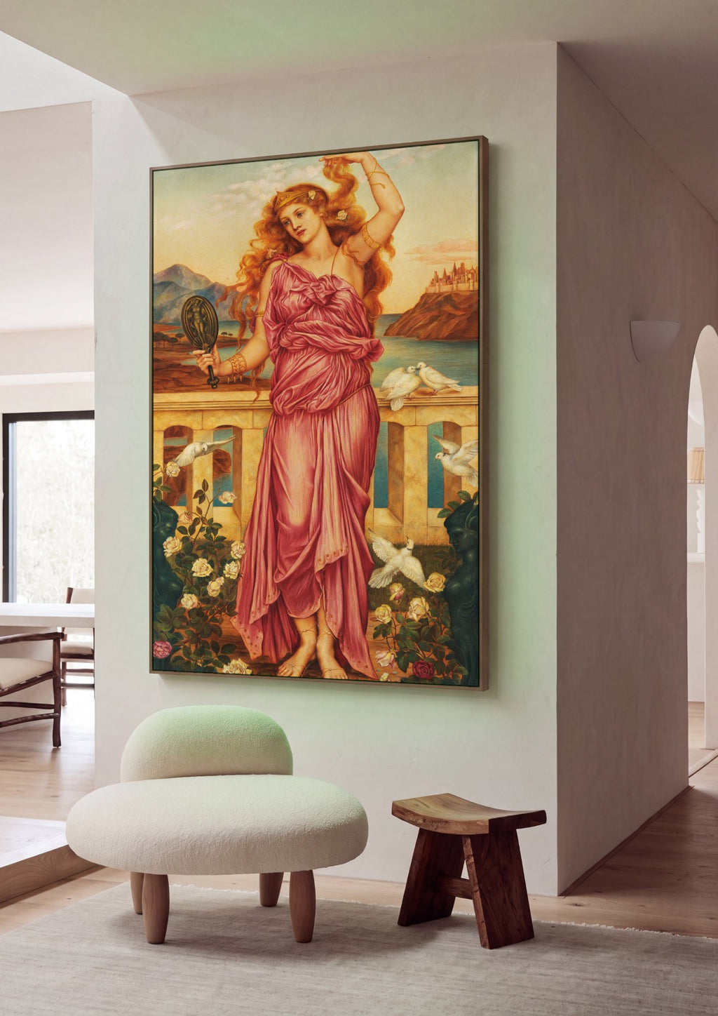 Quadro Decorativo Flora (ou Primavera) - Evelyn De Morgan em ambiente decorado
