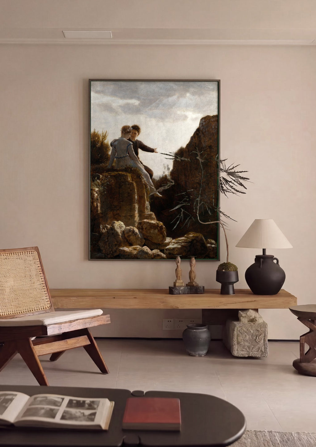 Quadro Decorativo A Despedida (The Farewell) - Arnold Böcklin em ambiente decorado