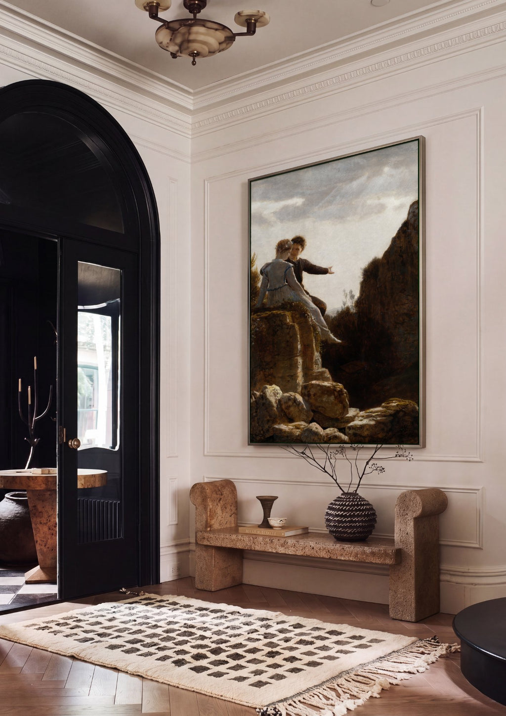 Quadro Decorativo A Despedida (The Farewell) - Arnold Böcklin em ambiente decorado