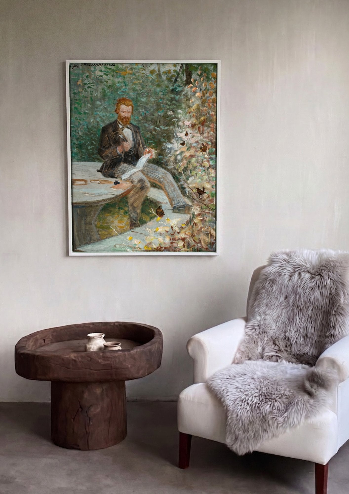 Quadro Decorativo O Poeta - Jacek Malczewski em ambiente decorado