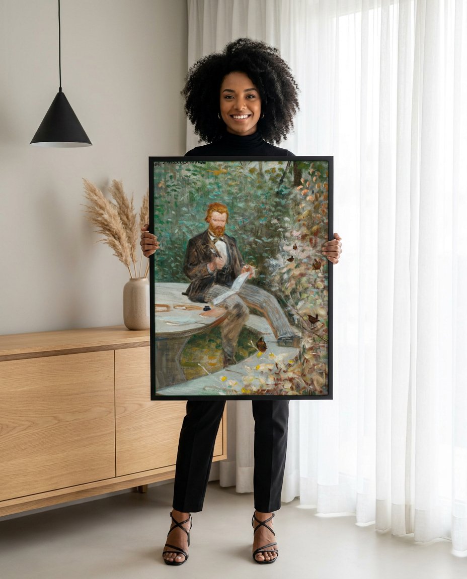 Quadro Decorativo O Poeta - Jacek Malczewski com modelo em ambiente