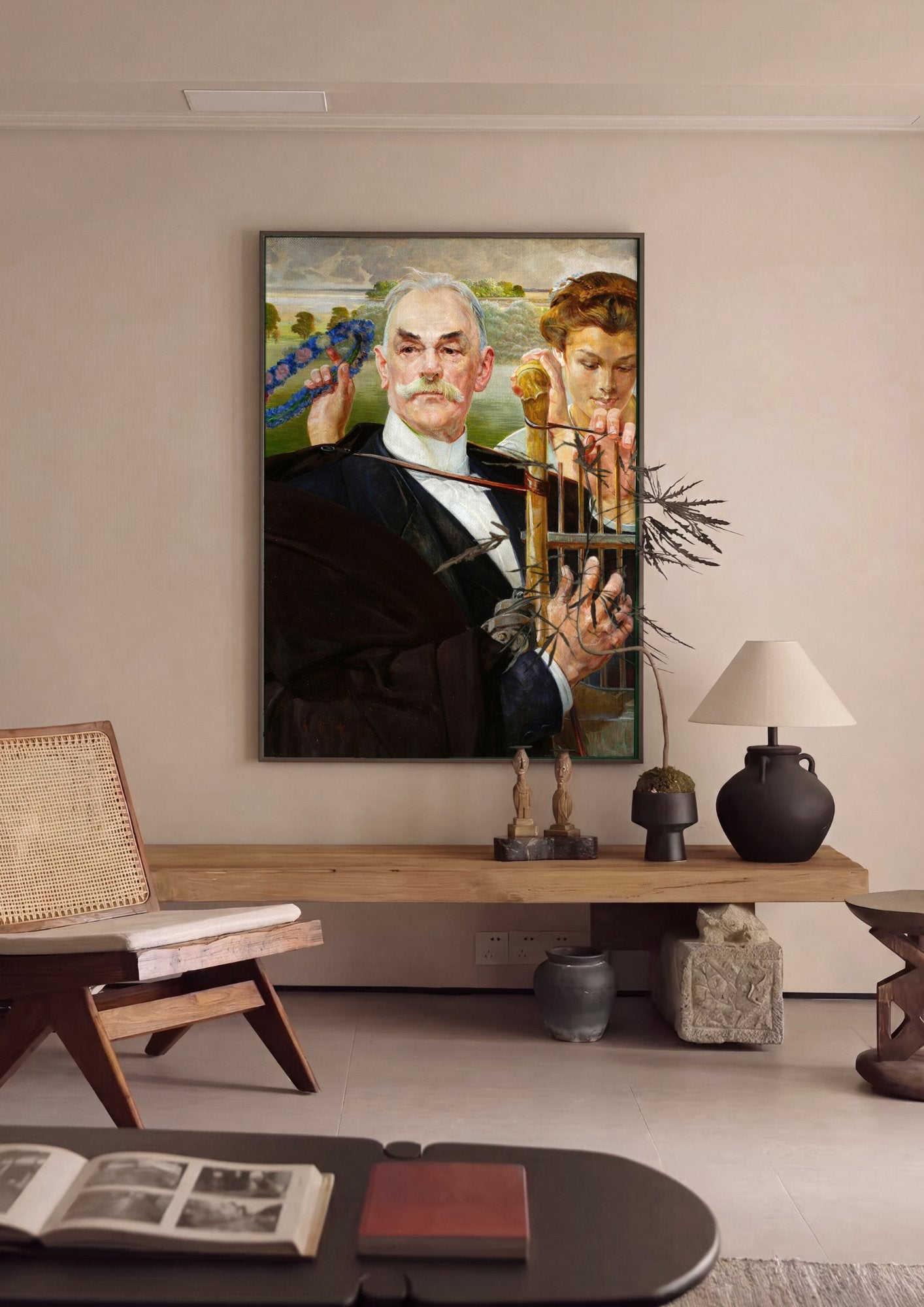 Quadro Decorativo O Poeta - Jacek Malczewski em ambiente decorado