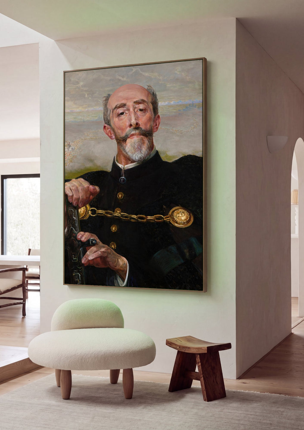 Quadro Decorativo 'O Poeta' - Jacek Malczewski em ambiente decorado