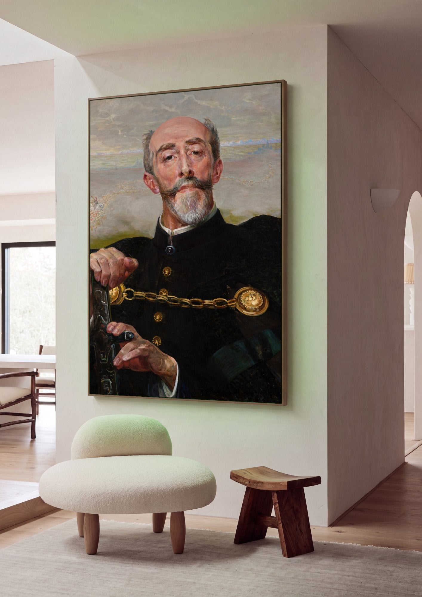 Quadro Decorativo 'O Poeta' - Jacek Malczewski em ambiente decorado