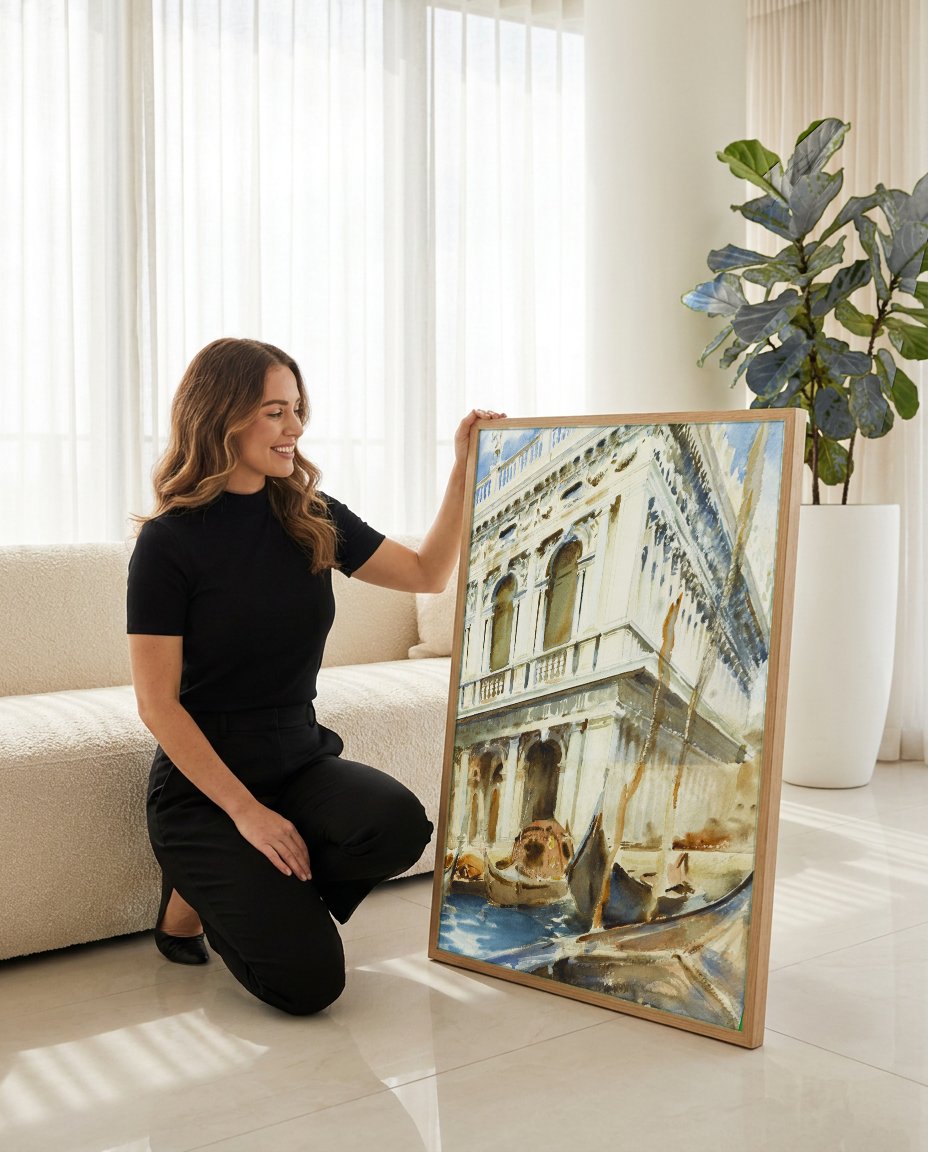 Quadro Decorativo Palazzo Ducale, Veneza - John Singer Sargent com modelo em ambiente