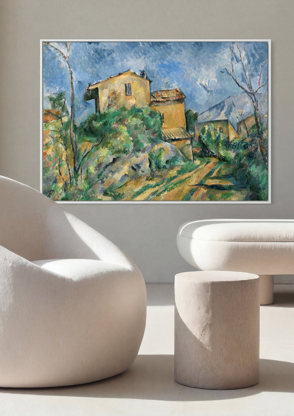 Quadro Decorativo Casas na Provença - Cézanne em ambiente decorado