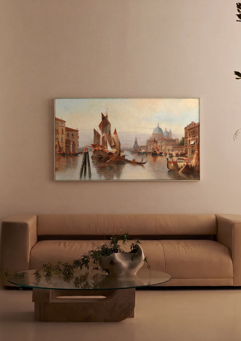 Quadro Decorativo Canal Grande em Veneza - Karl Kaufmann em ambiente decorado