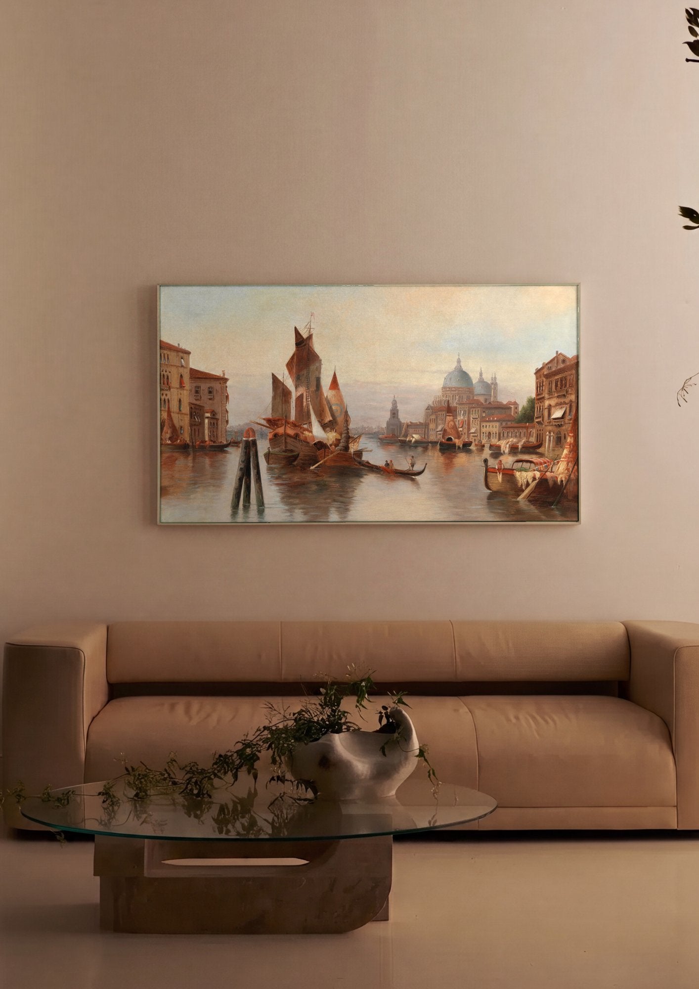Quadro Decorativo Canal Grande em Veneza - Karl Kaufmann em ambiente decorado