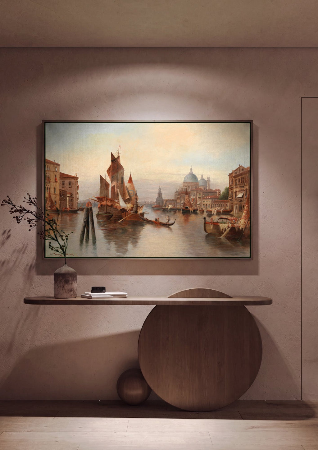Quadro Decorativo Canal Grande em Veneza - Karl Kaufmann em ambiente decorado