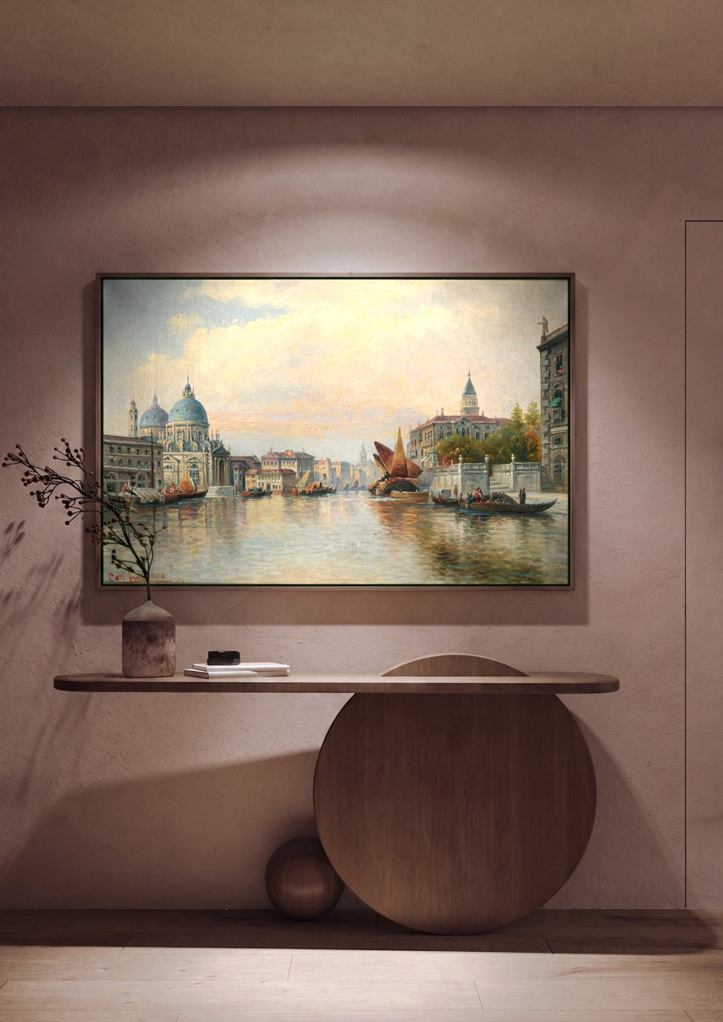 Quadro Decorativo Canal Grande em Veneza - Karl Kaufmann em ambiente decorado