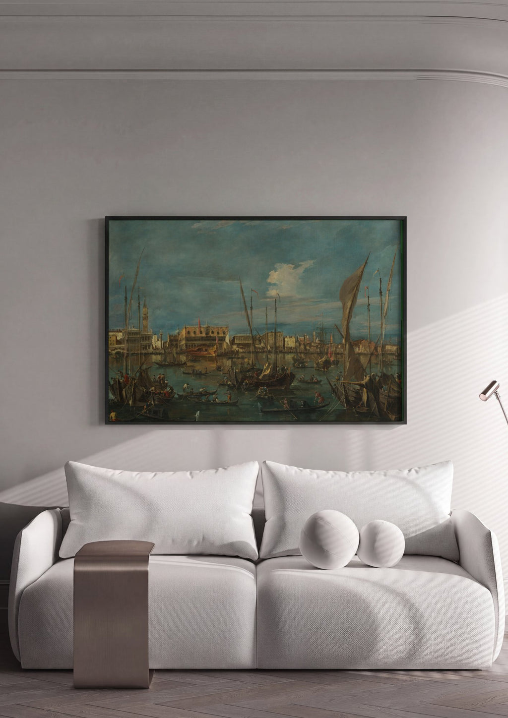 Quadro Decorativo Canal Grande em Veneza - Francesco Guardi em ambiente decorado