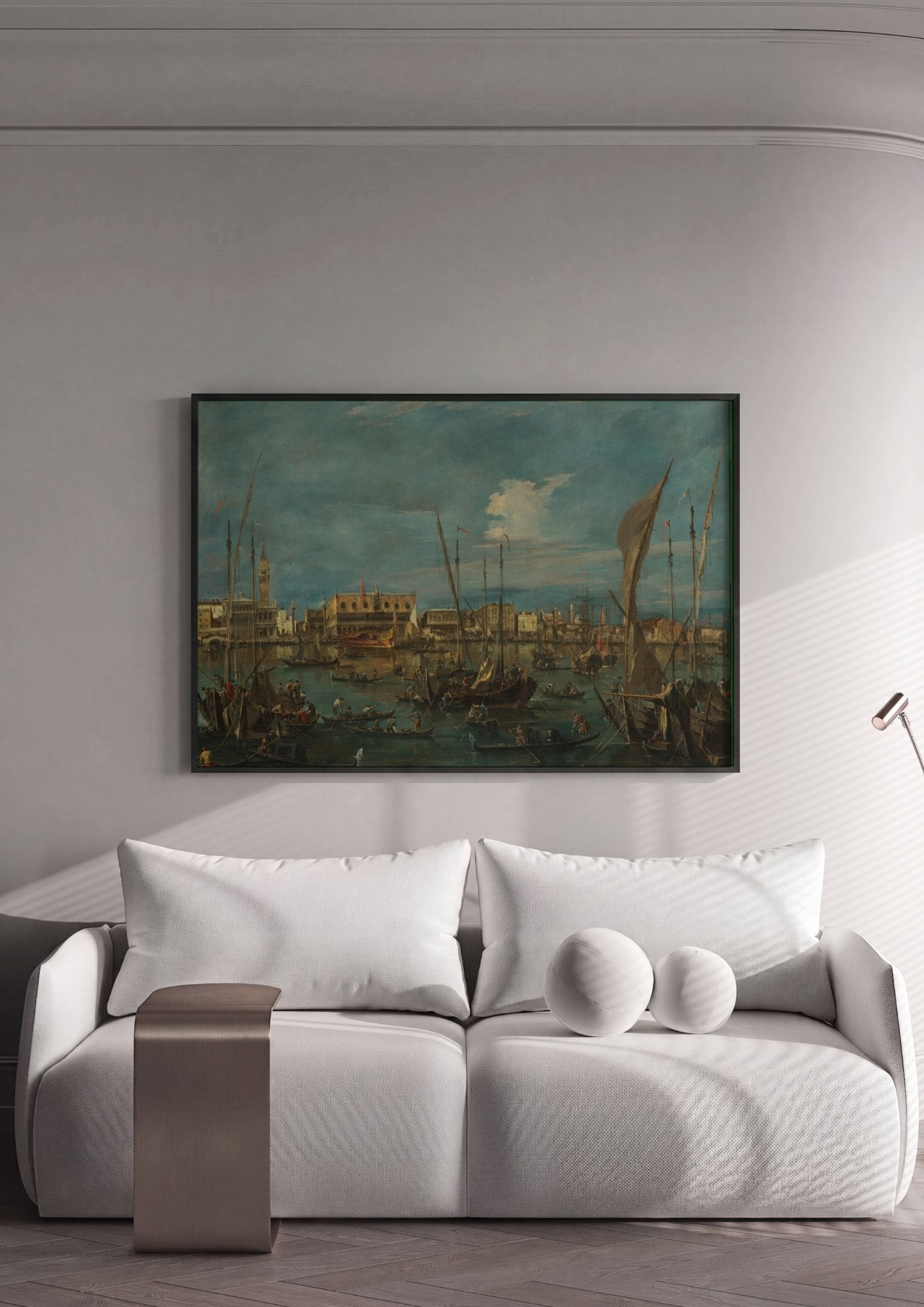 Quadro Decorativo Canal Grande em Veneza - Francesco Guardi em ambiente decorado