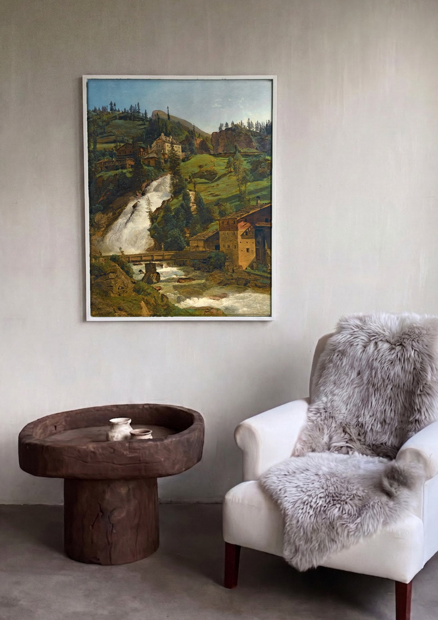 Quadro Decorativo A Cascata de Gastein - F. G. Waldmüller | quadro emoldurado na parede