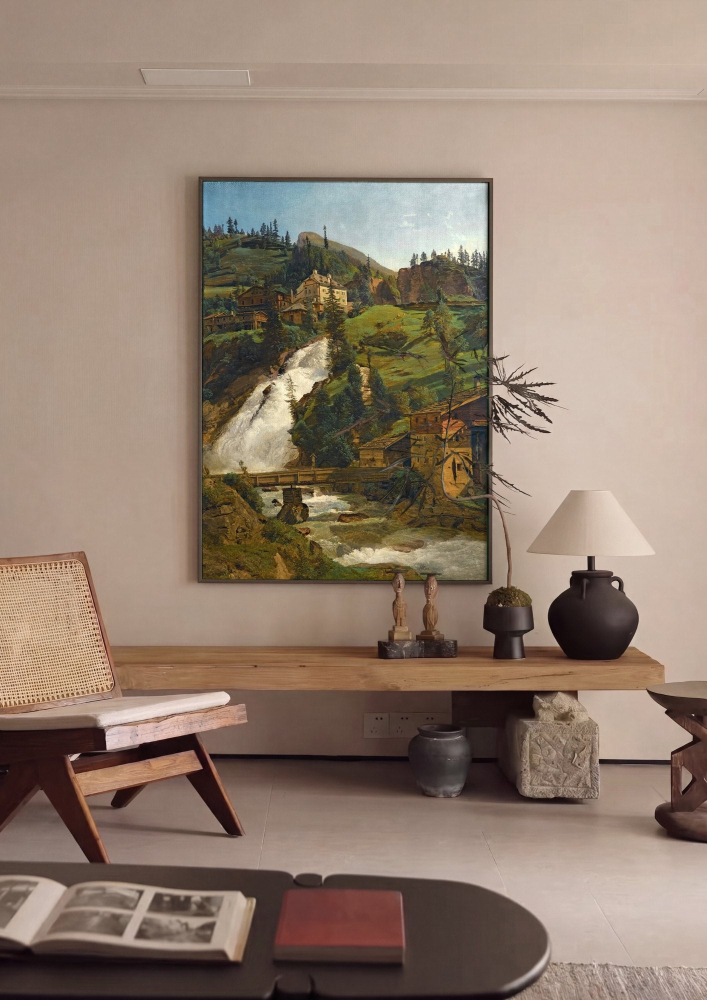 Quadro Decorativo A Cascata de Gastein - F. G. Waldmüller | quadro emoldurado na parede