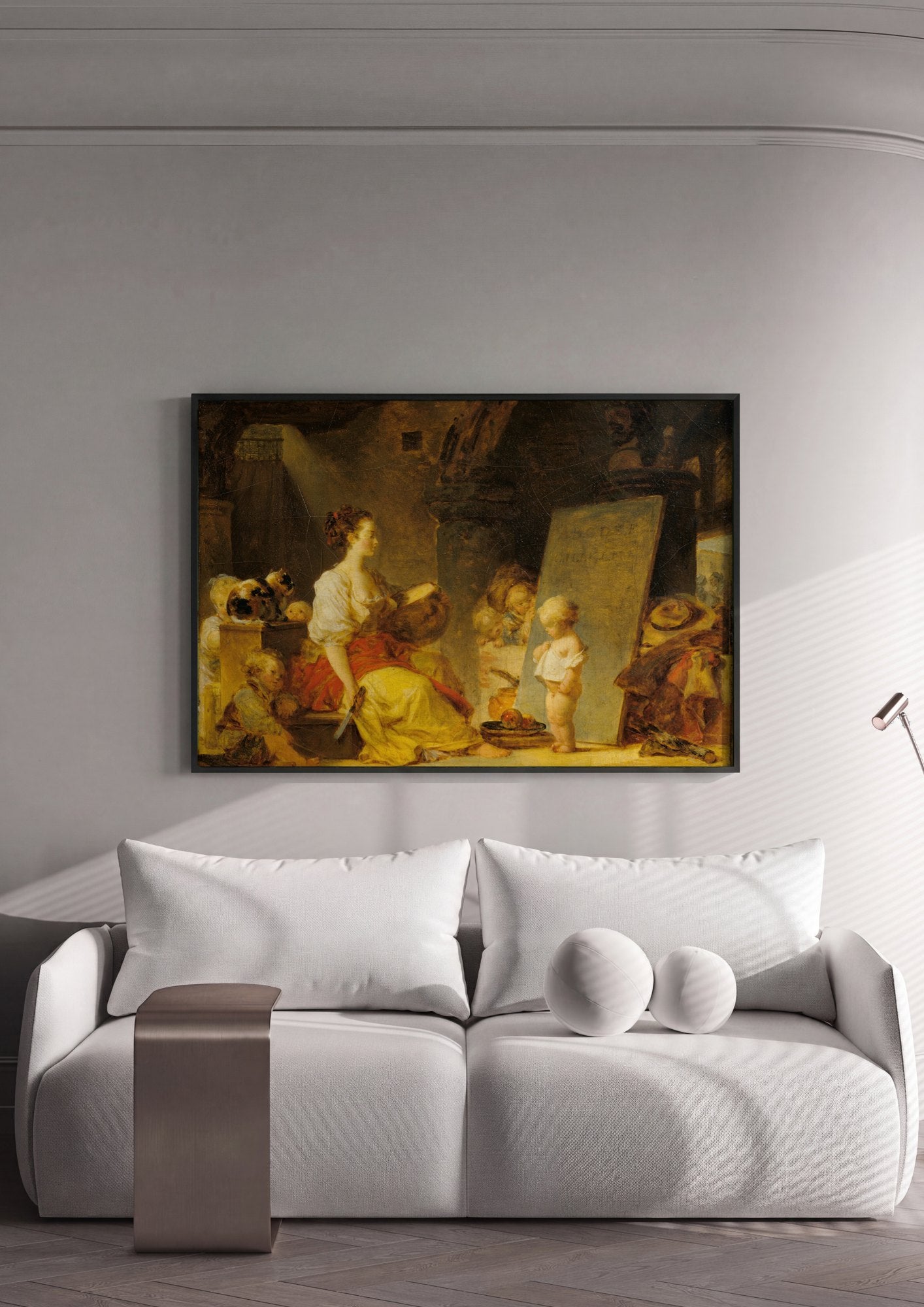 Quadro Decorativo A Escola - Jean Honoré Fragonard | quadro emoldurado na parede