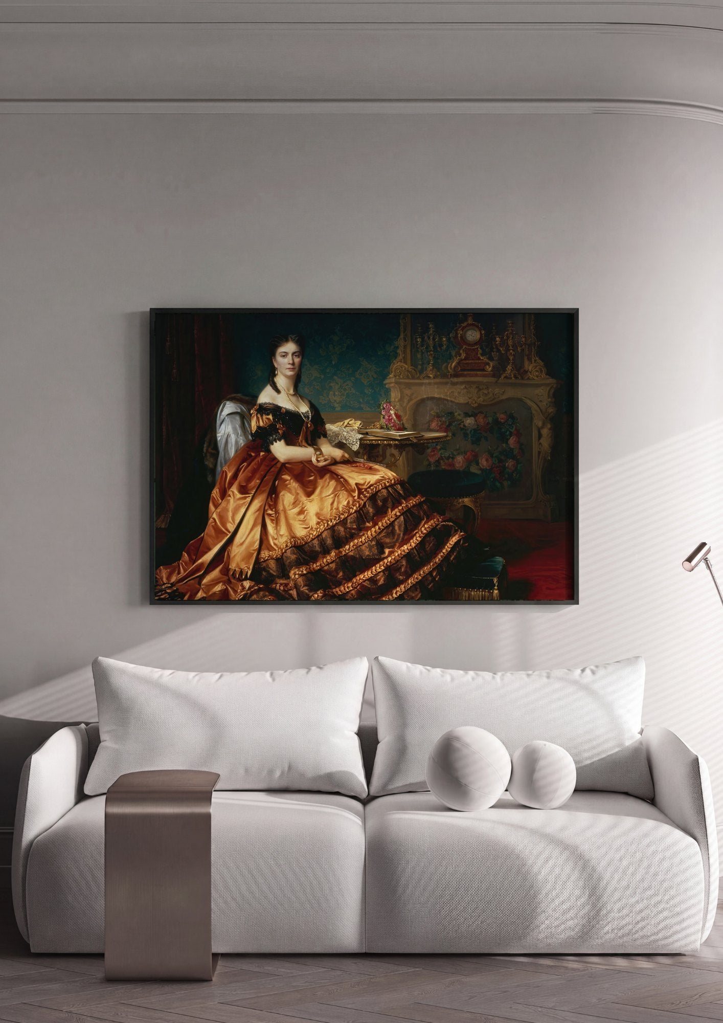 Quadro Decorativo Retrato de Dama - Józef Simmler | quadro emoldurado na parede