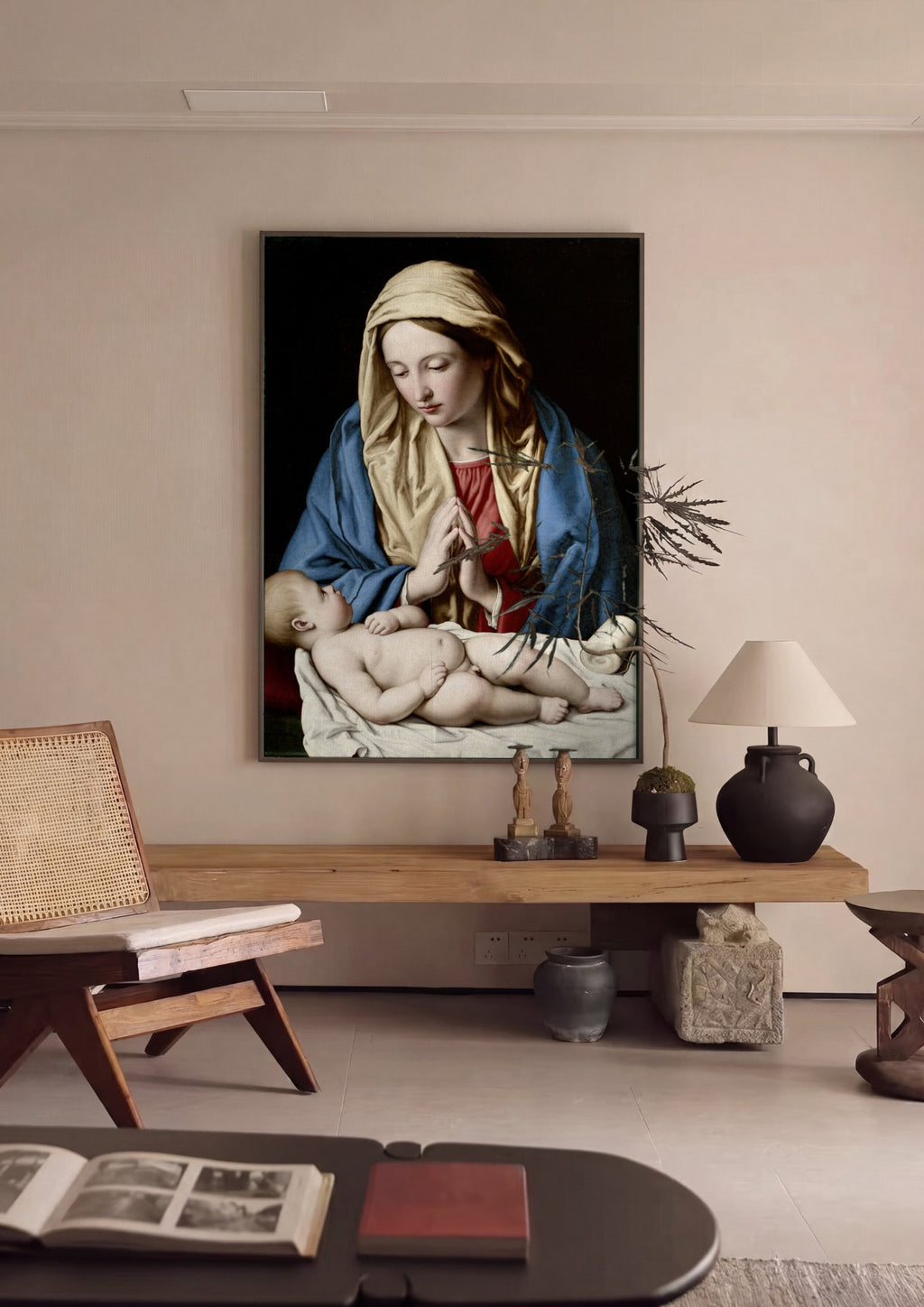 Quadro Decorativo A Virgem Orante - Sassoferrato | quadro emoldurado na parede